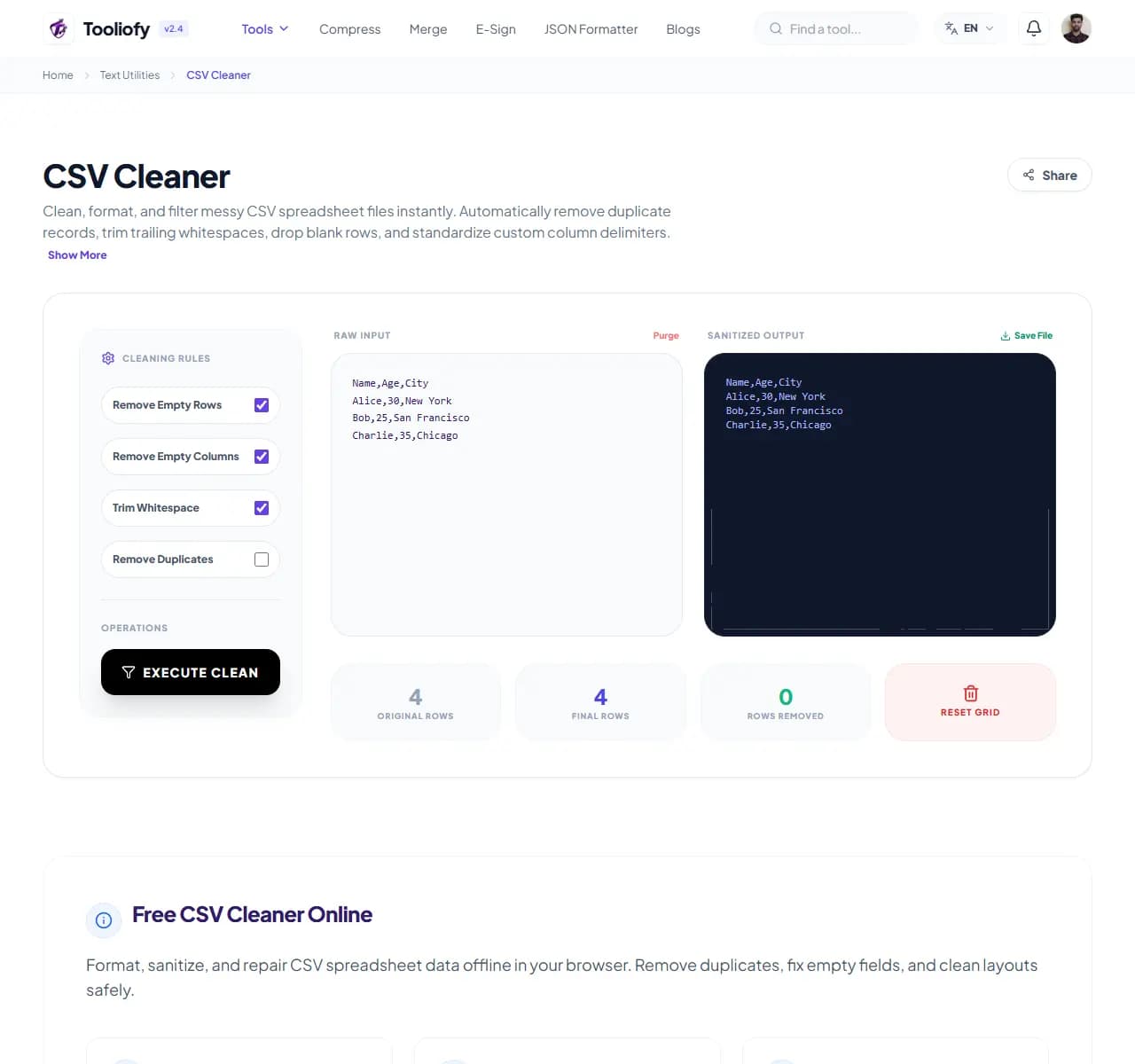 CSV Cleaner - Download File