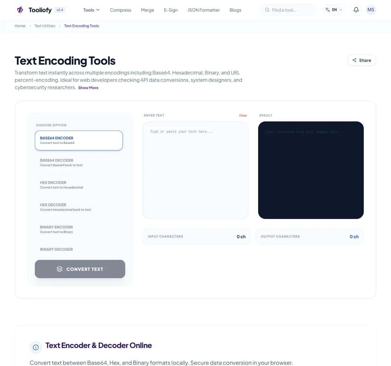 Text Encoding Tools - Select File