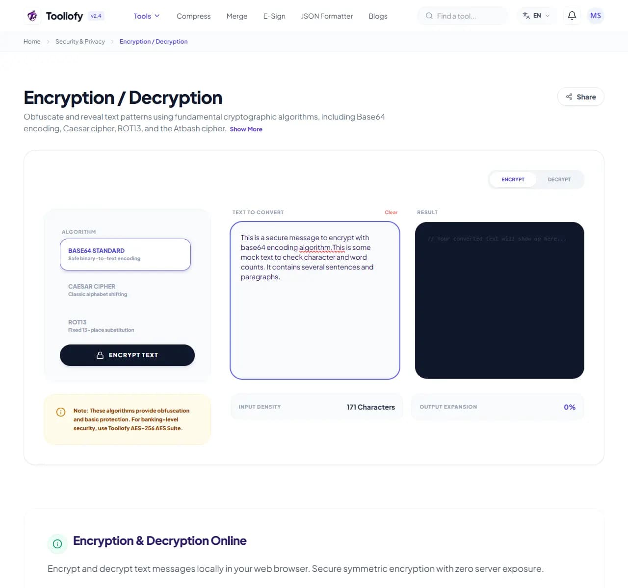 Encryption / Decryption - Processing