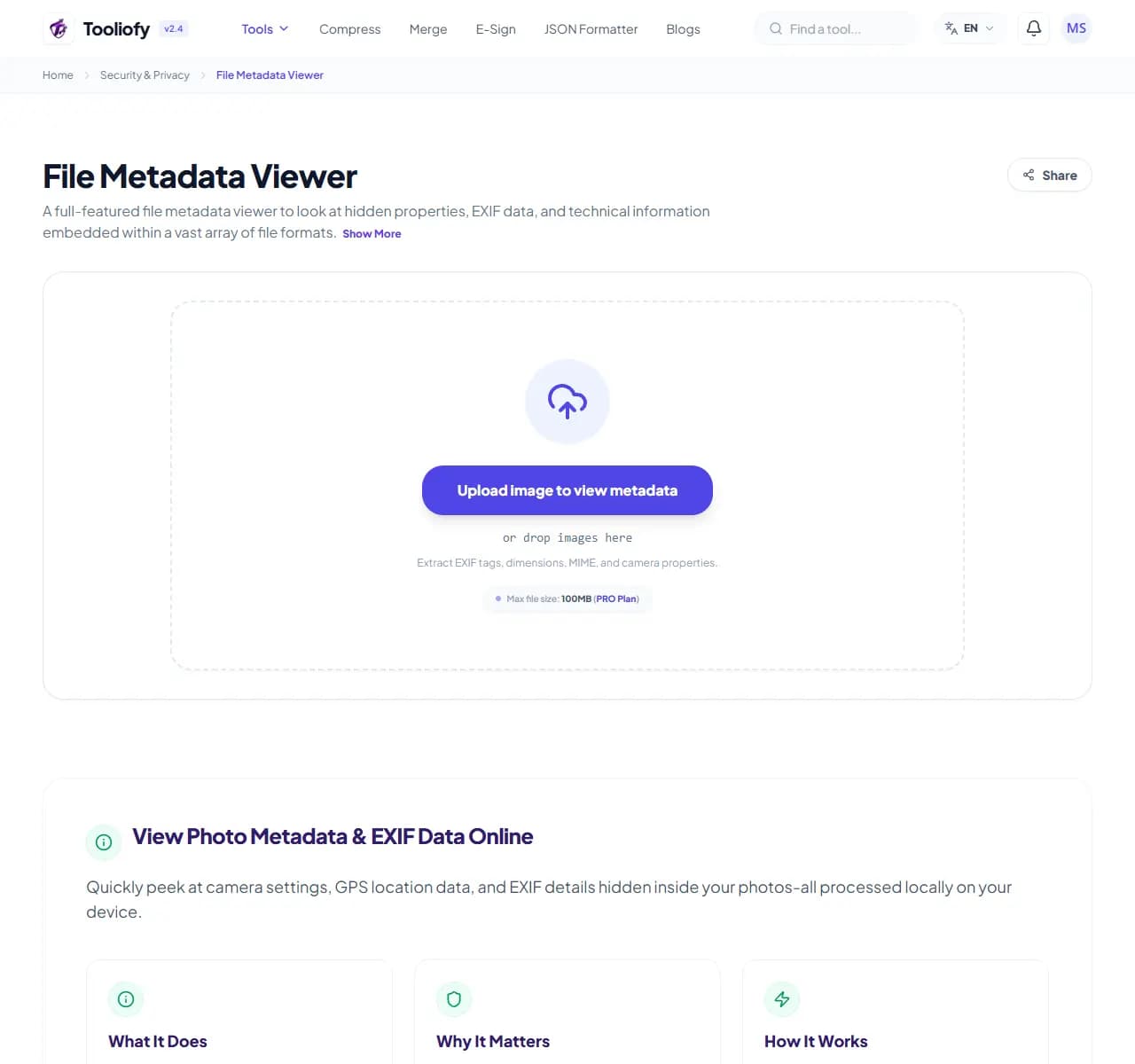File Metadata Viewer - Select File