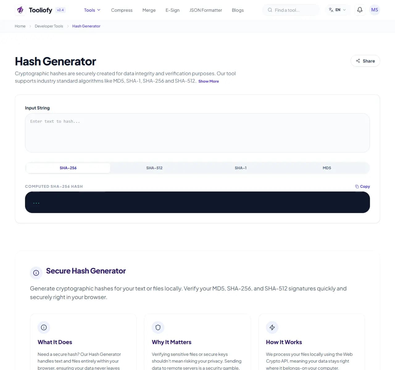 Hash Generator - Select File
