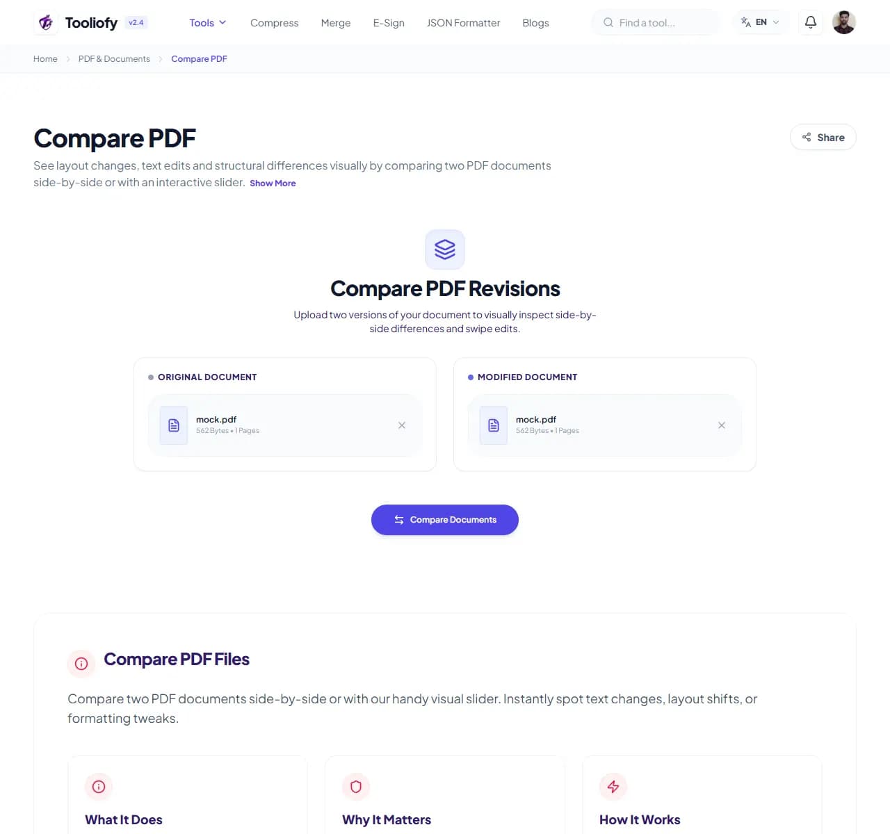 Compare PDF - Processing