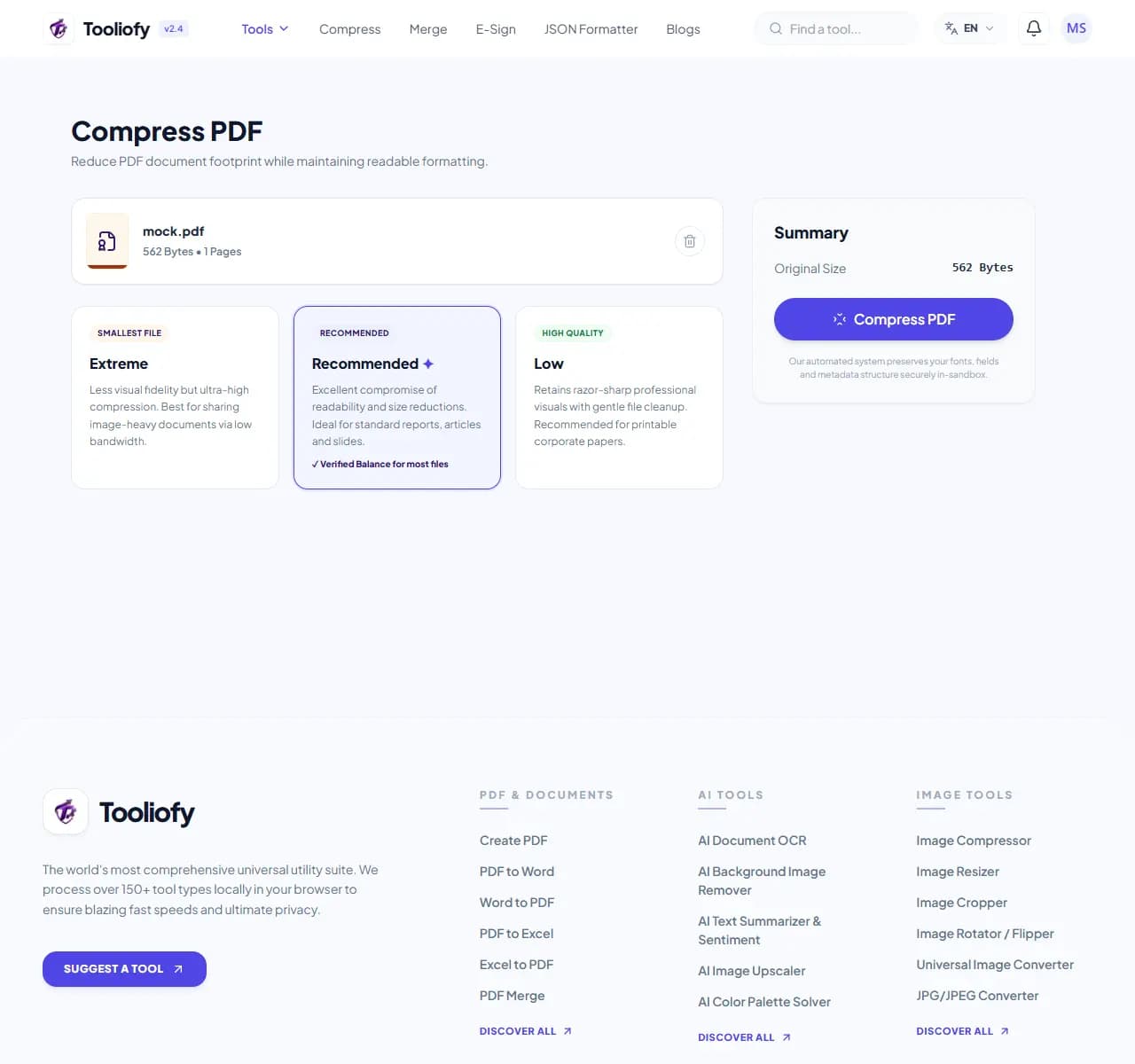 PDF Compress - Processing