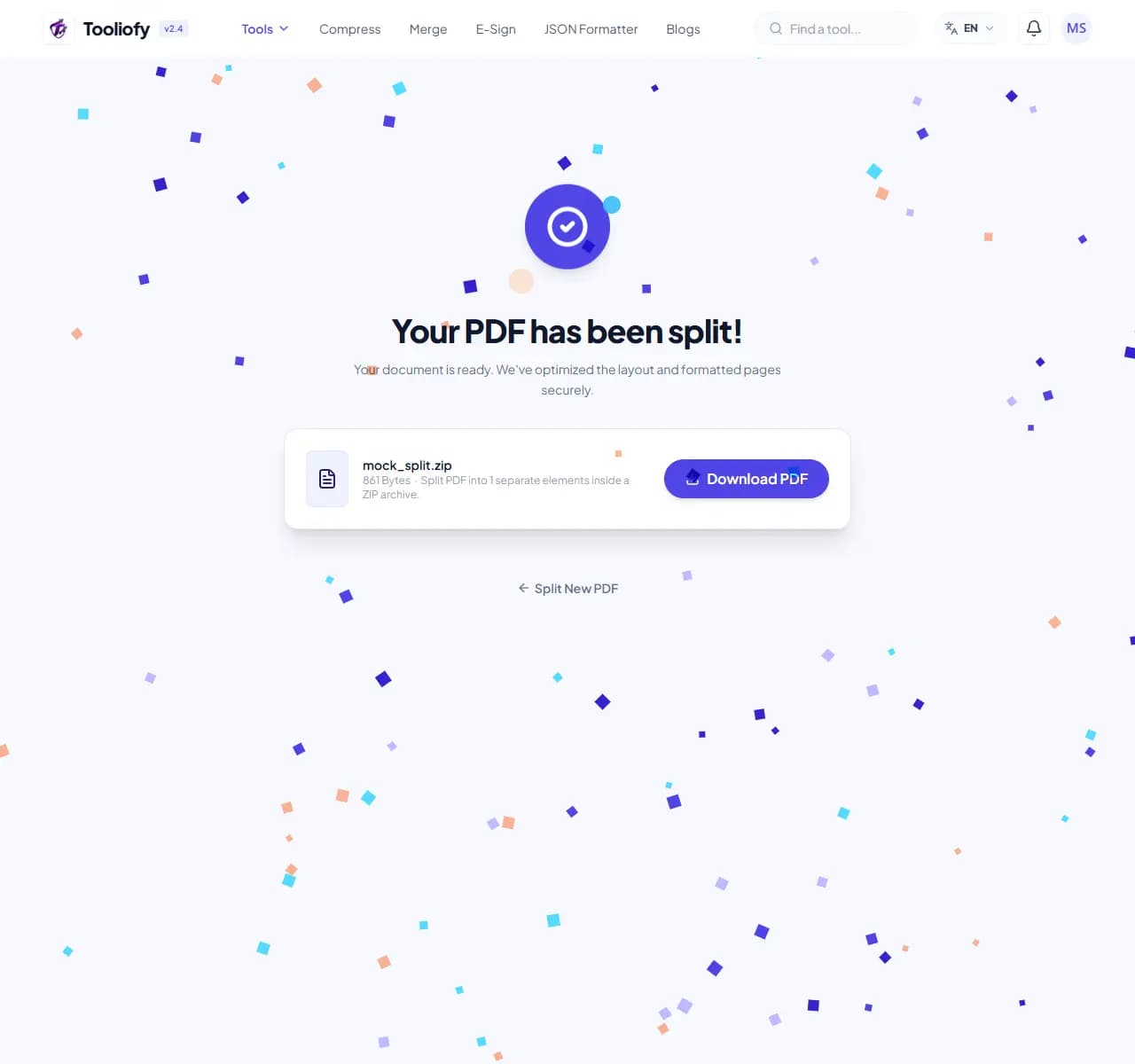 PDF Split - Download File