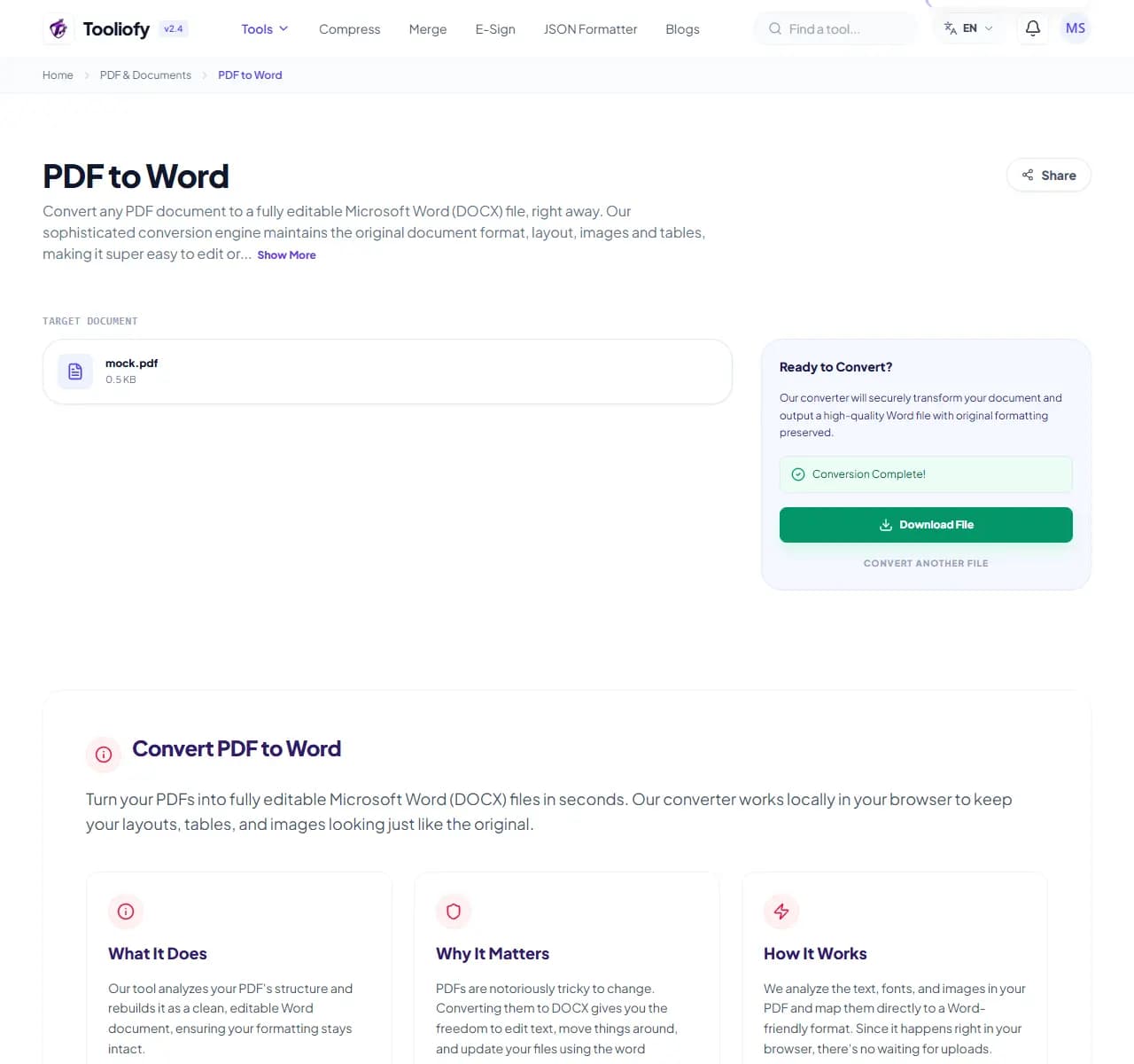 PDF to Word - Download File