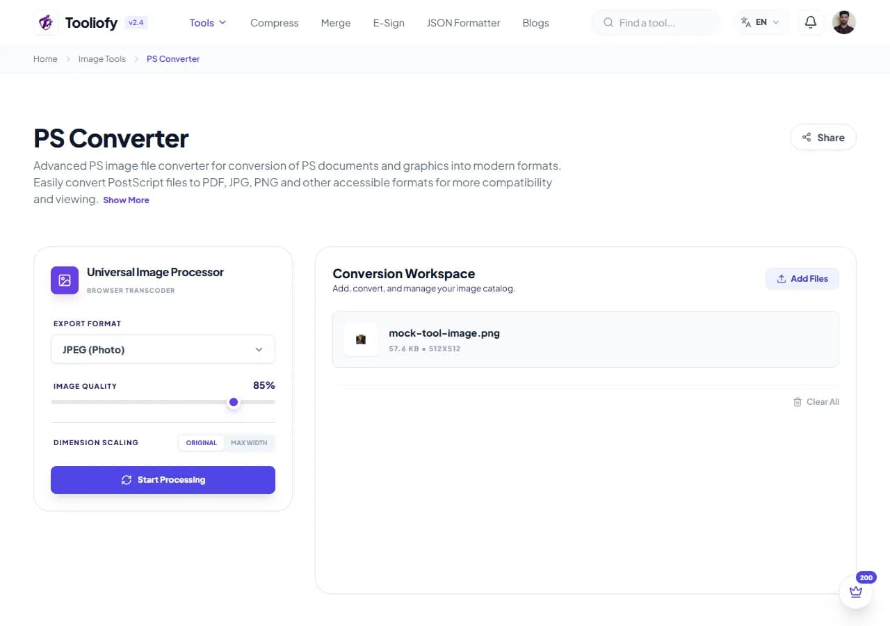 PS Converter - Processing