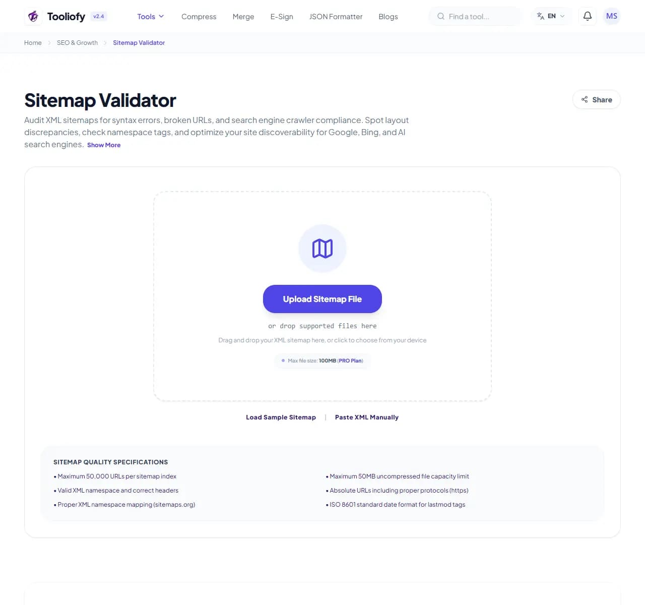 Sitemap Validator - Select File