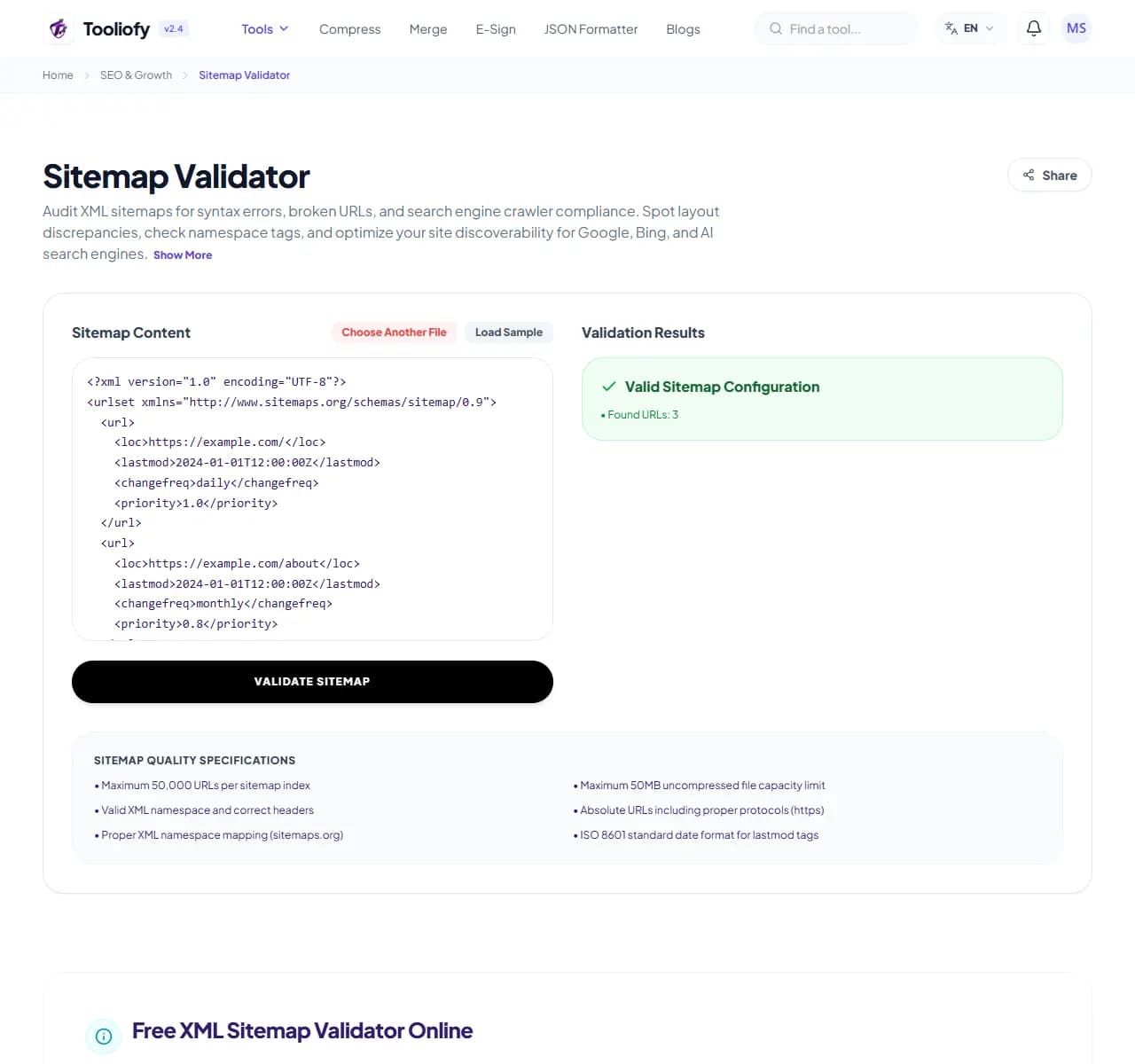 Sitemap Validator - Download File