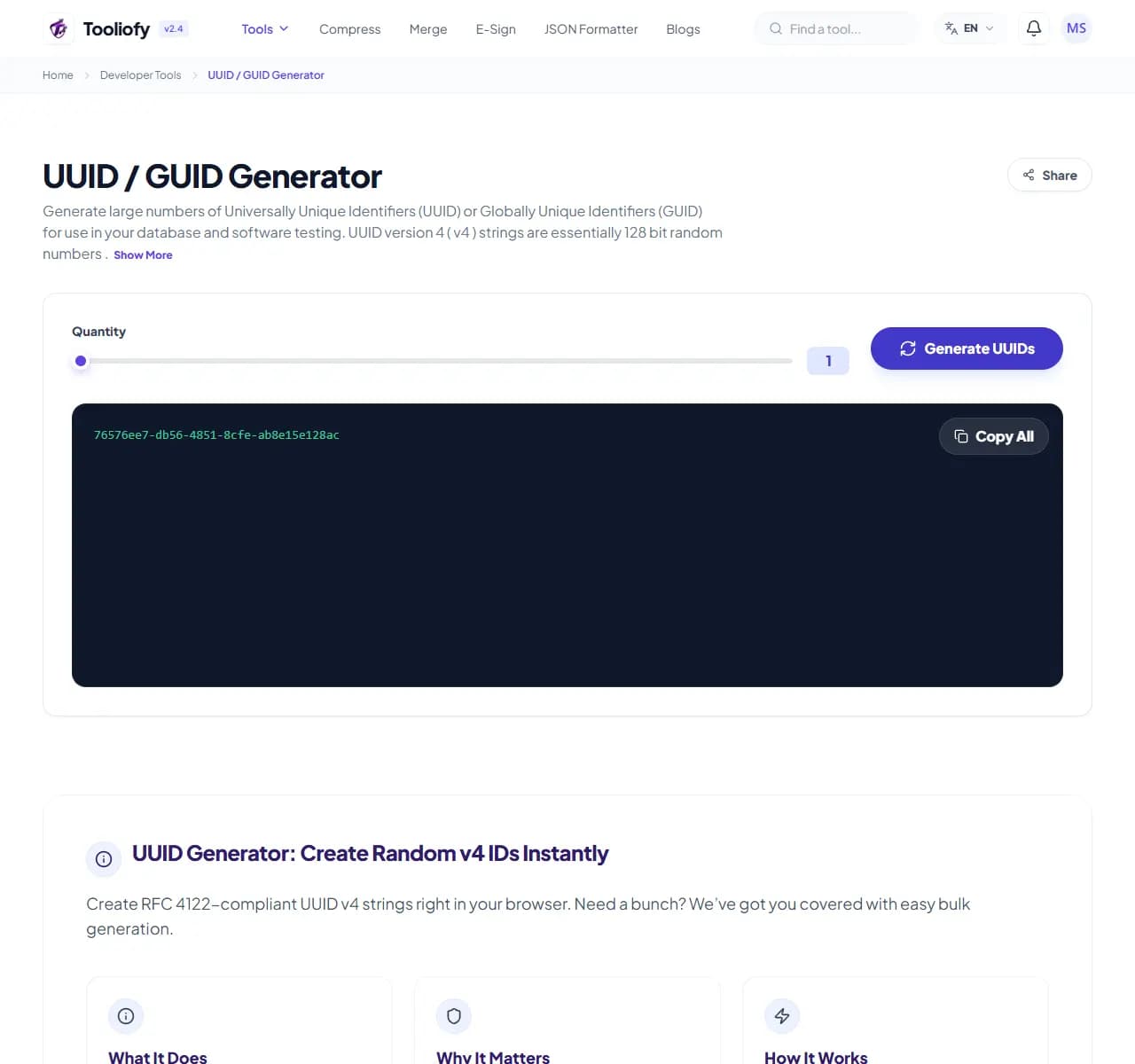 UUID / GUID Generator - Download File