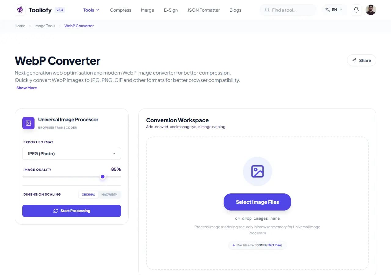 WebP Converter - Select File