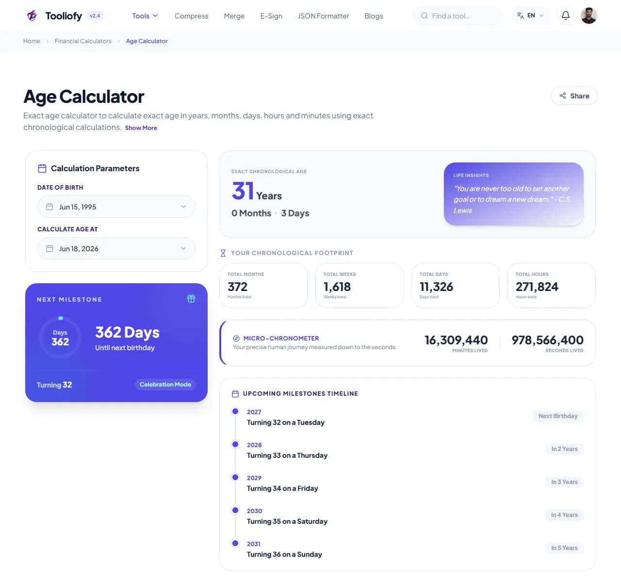 Age Calculator - Processing