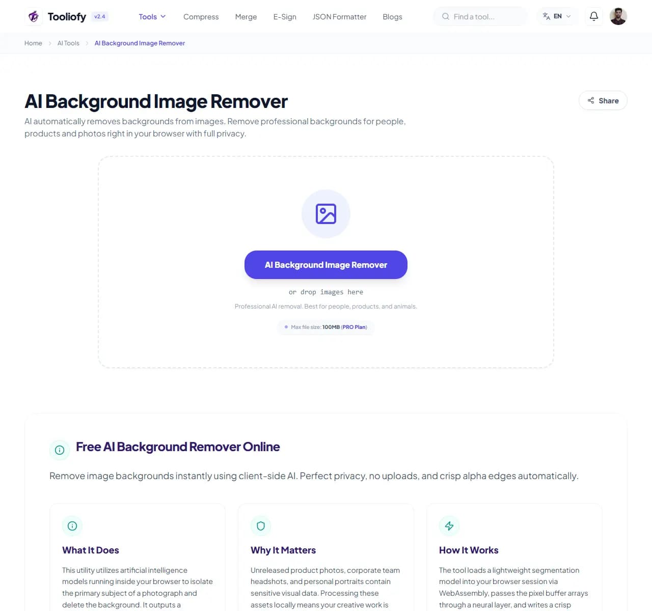 AI Background Image Remover - Select File