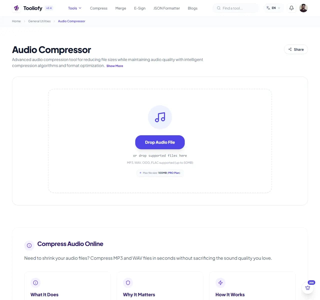 Audio Compressor - Select File