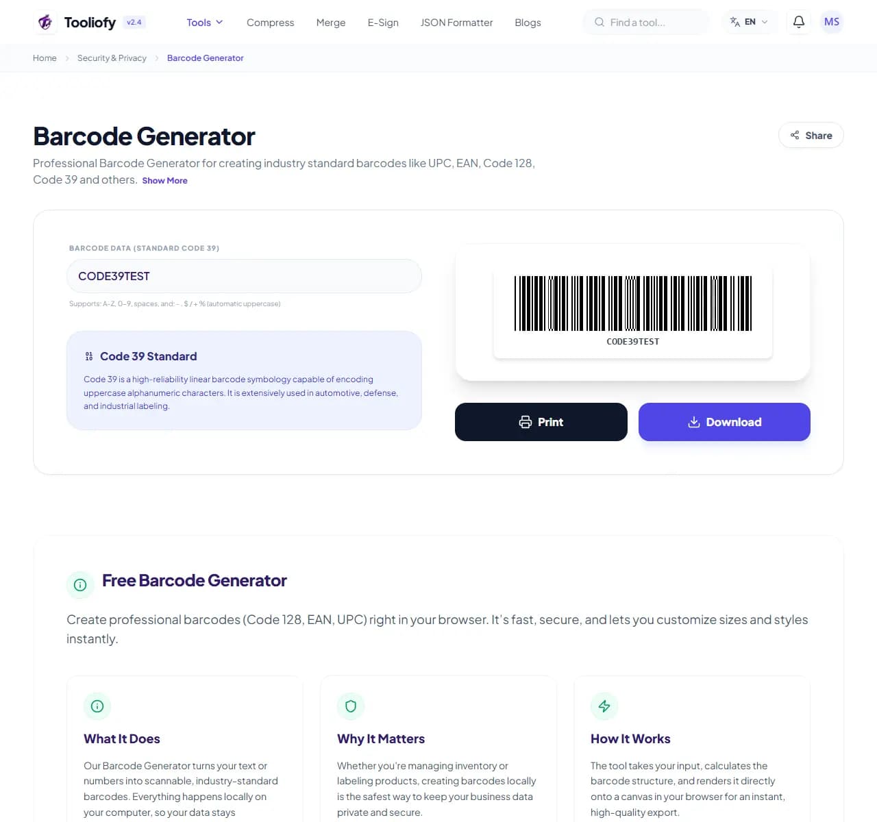 Barcode Generator - Select File