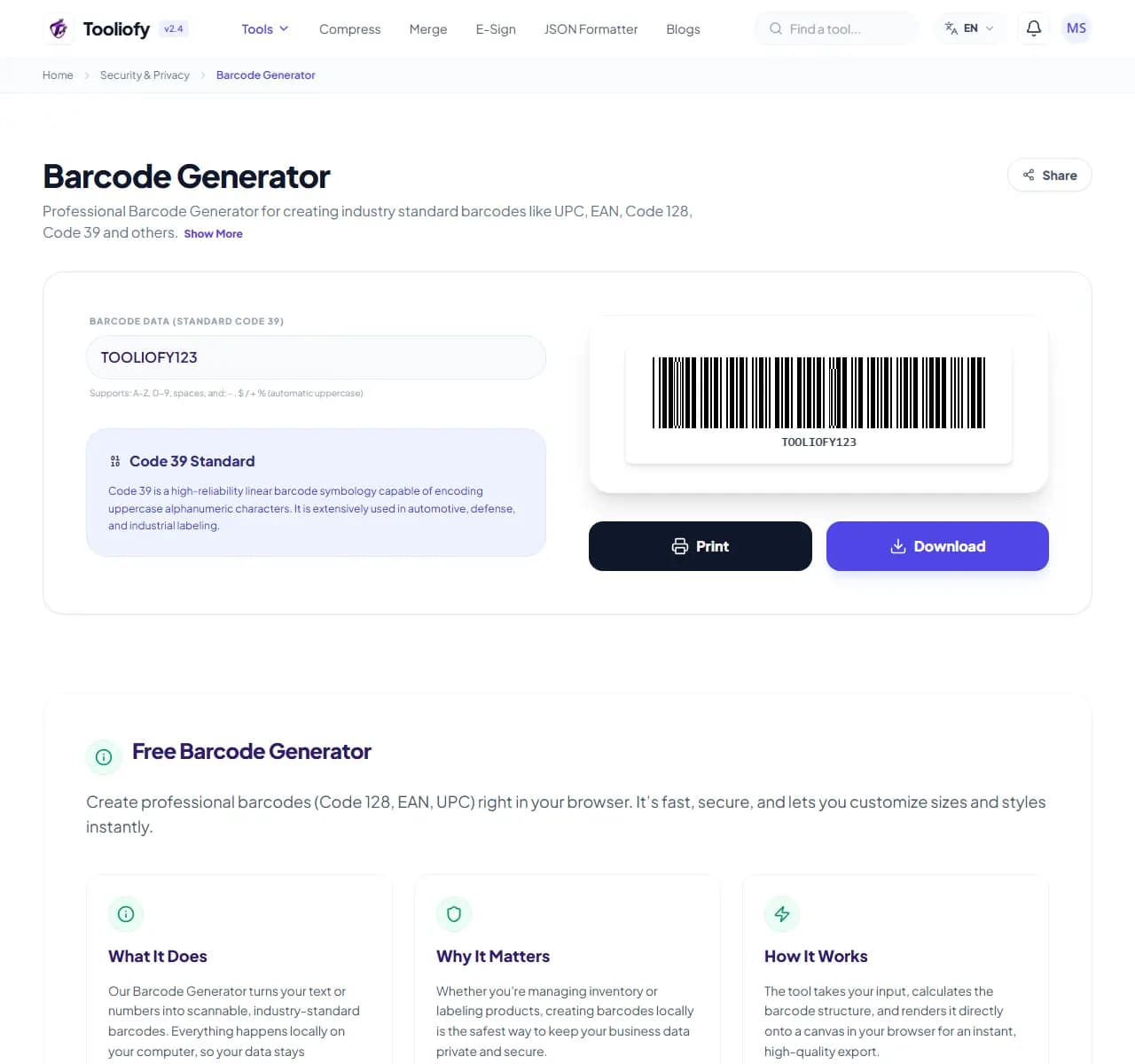 Barcode Generator - Download File