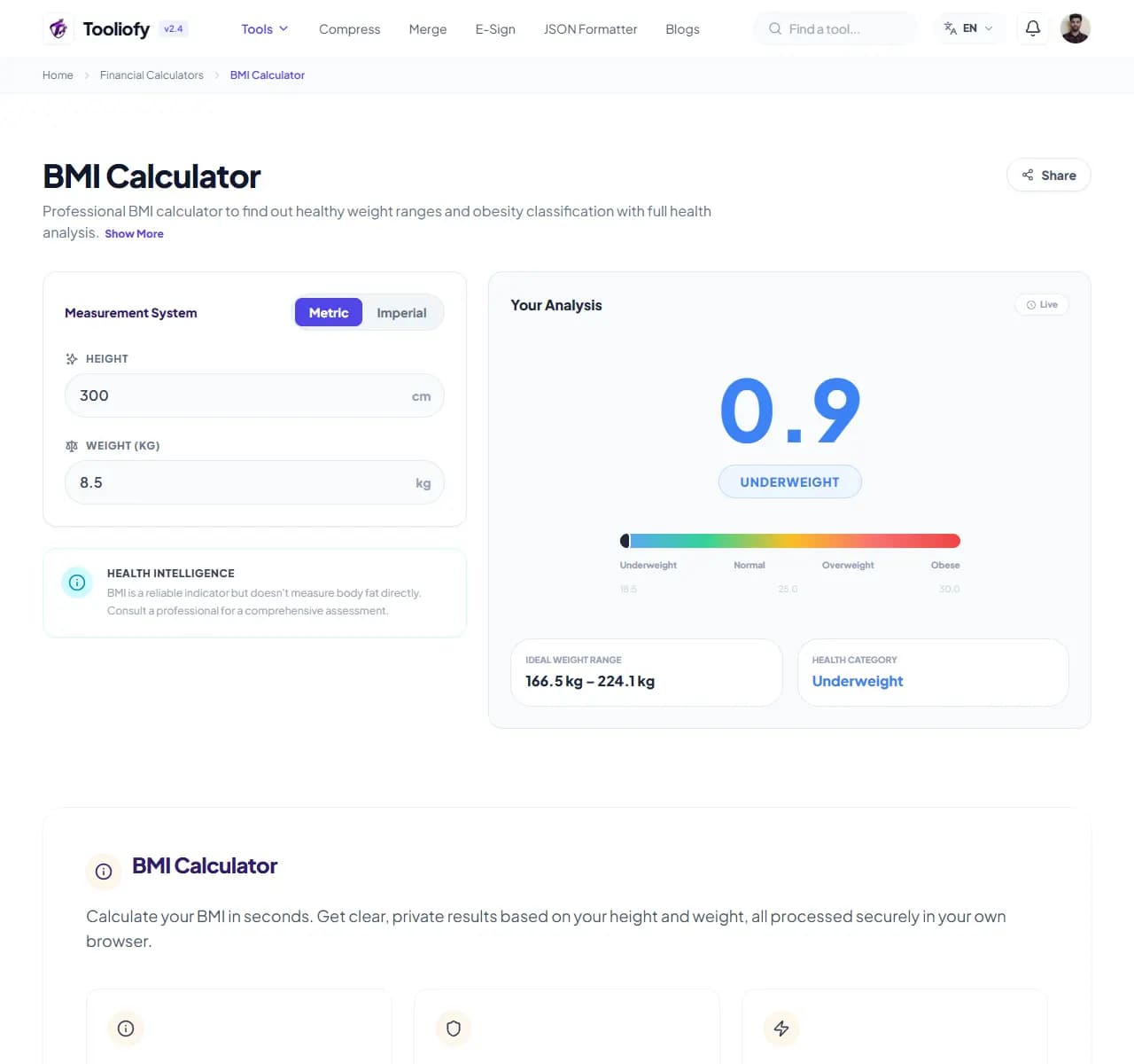 BMI Calculator - Processing