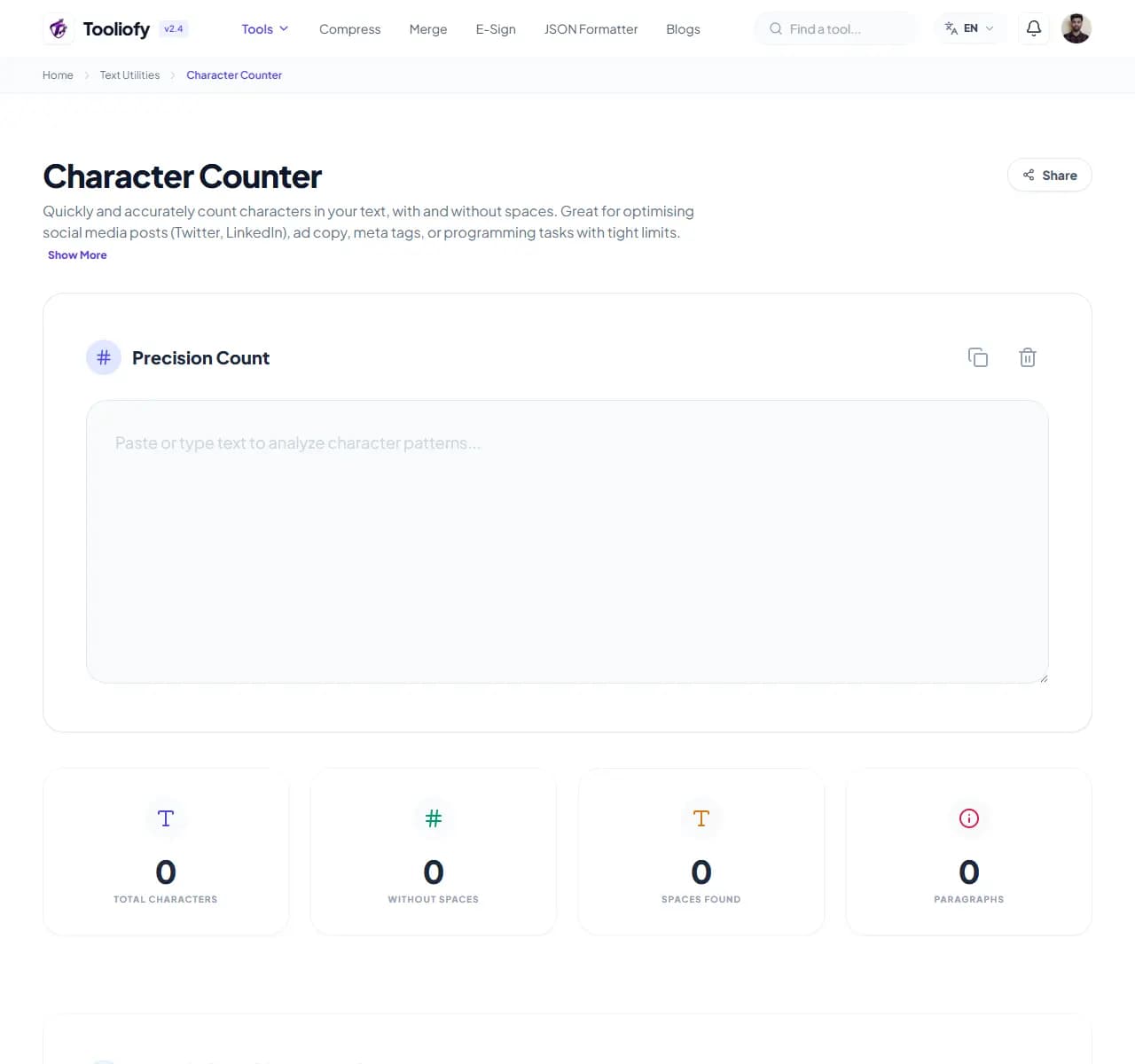 Character Counter - Select File