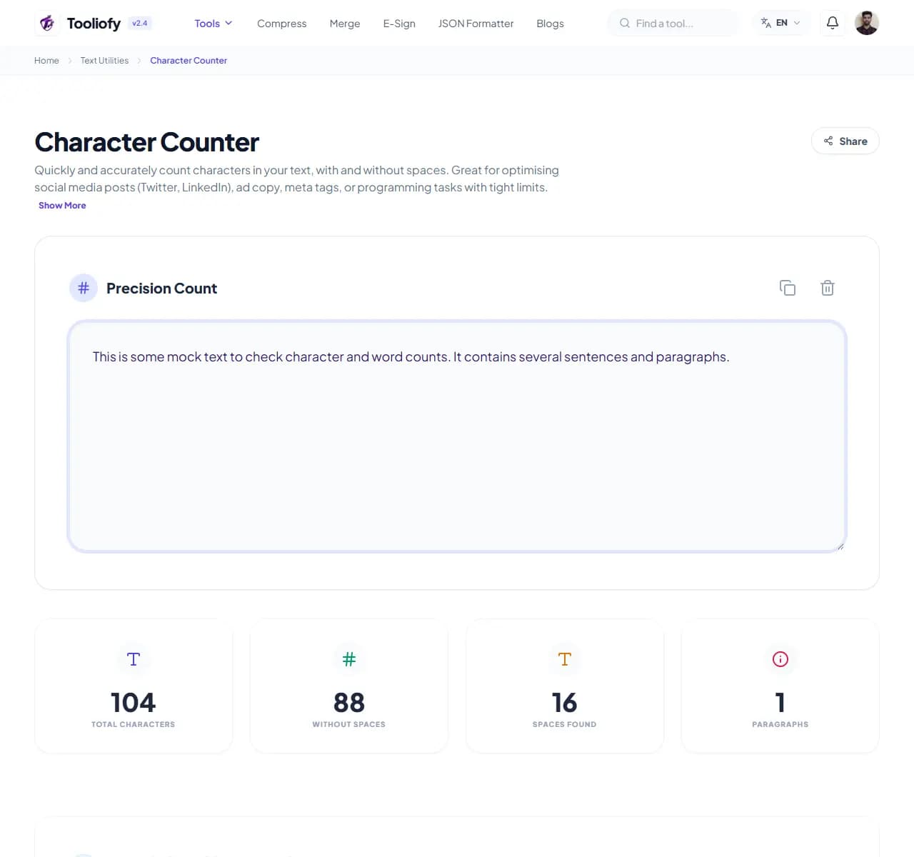 Character Counter - Processing