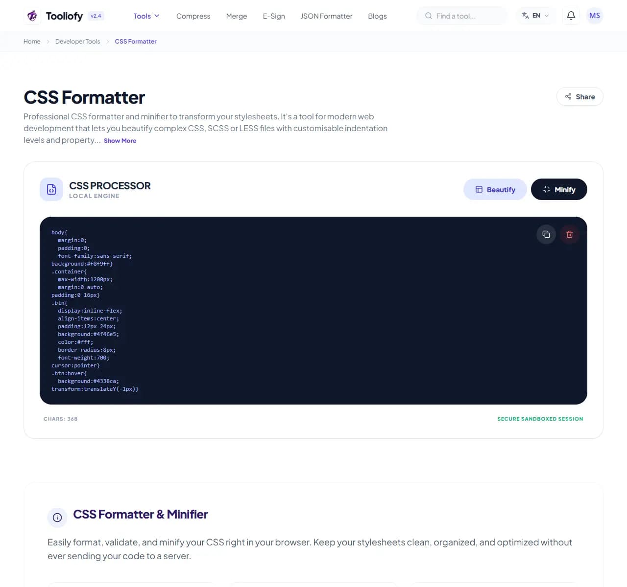 CSS Formatter - Download File