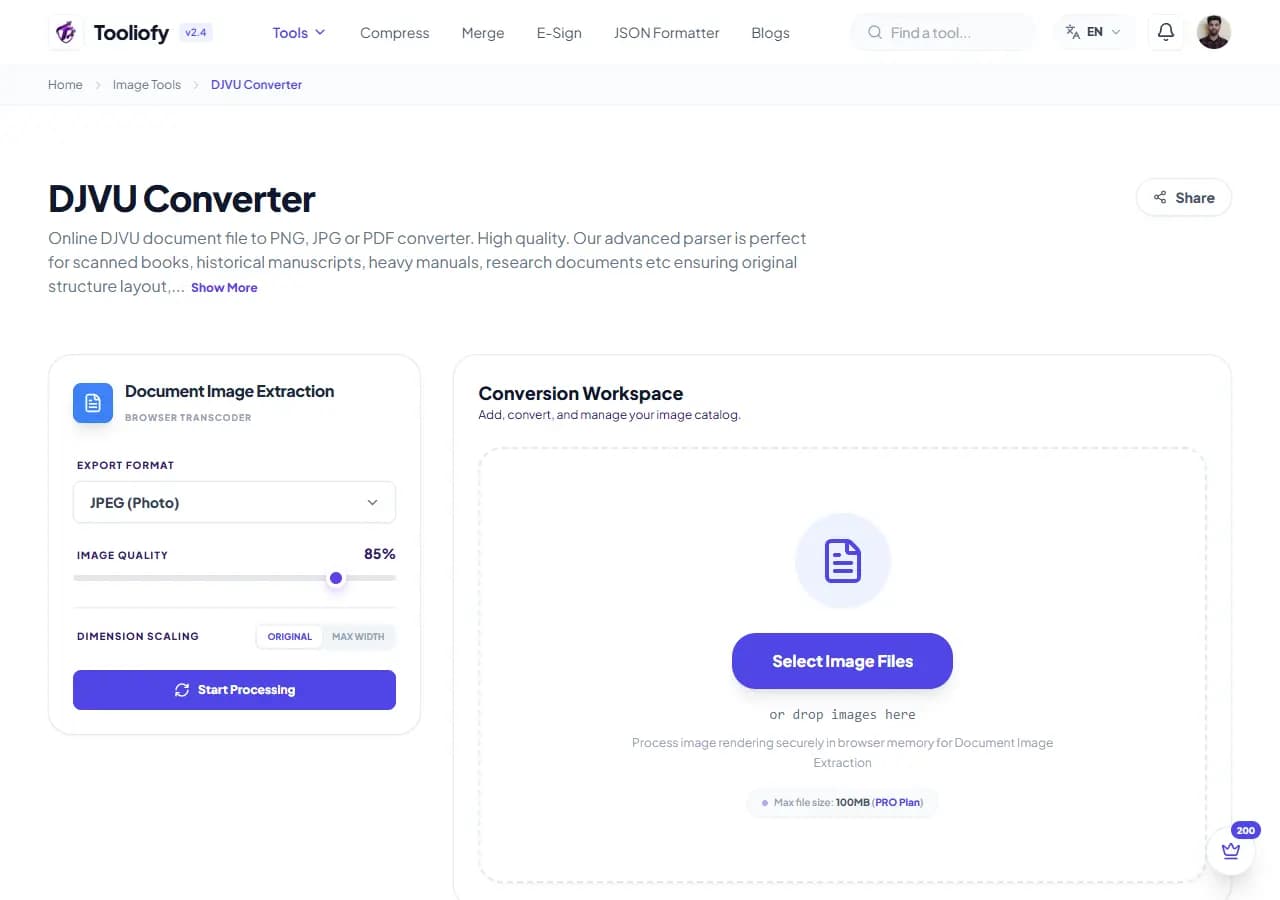 DJVU Converter - Select File
