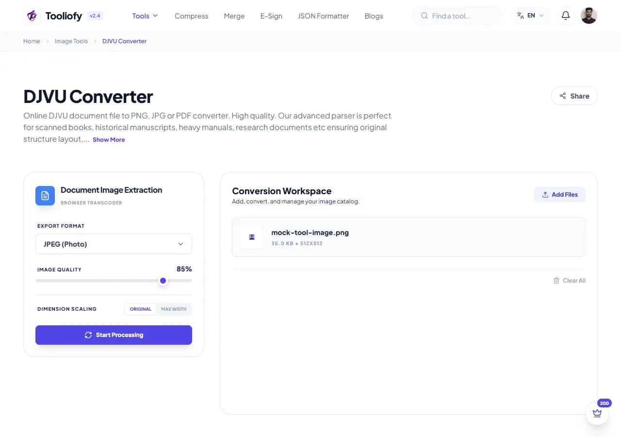 DJVU Converter - Processing