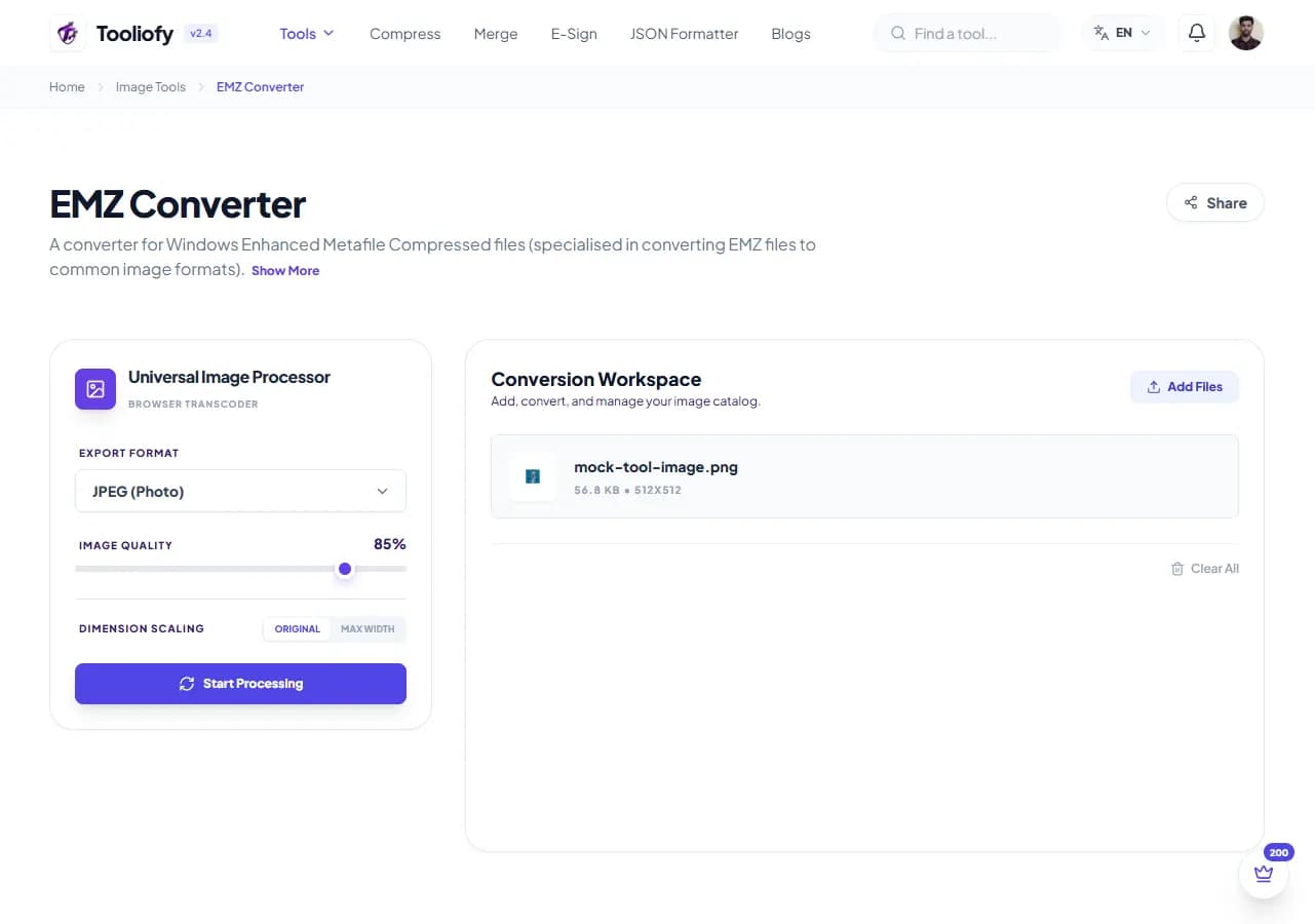 EMZ Converter - Processing