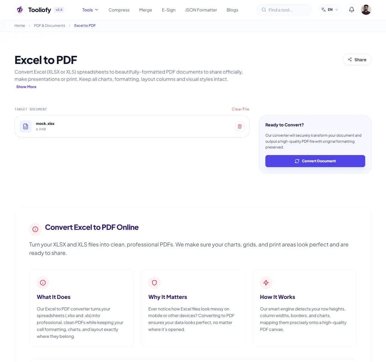 Excel to PDF - Processing