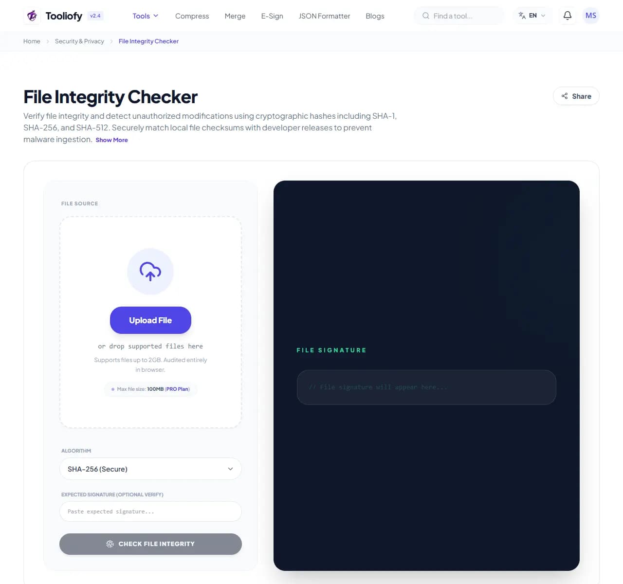File Integrity Checker - Select File