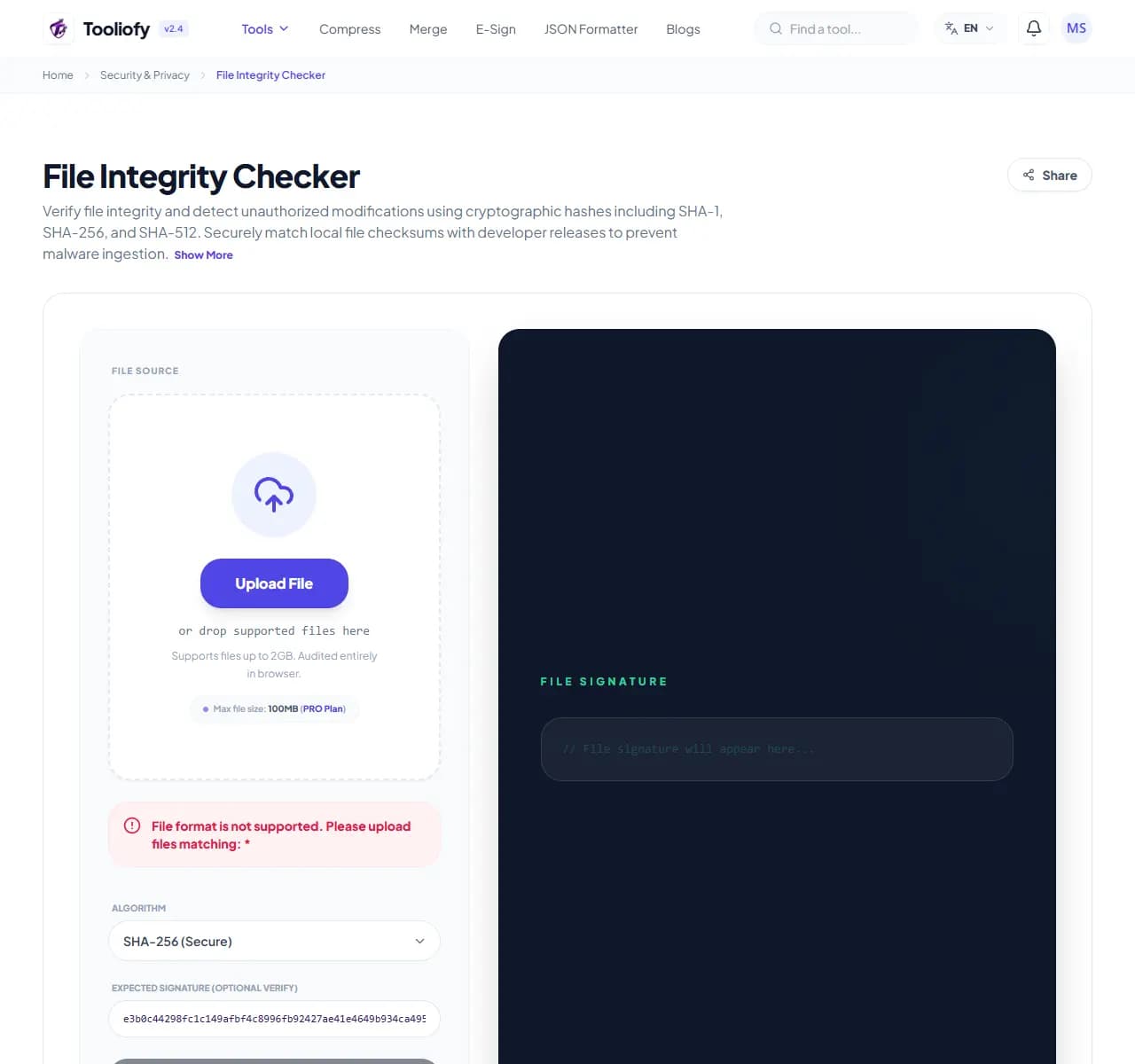 File Integrity Checker - Processing