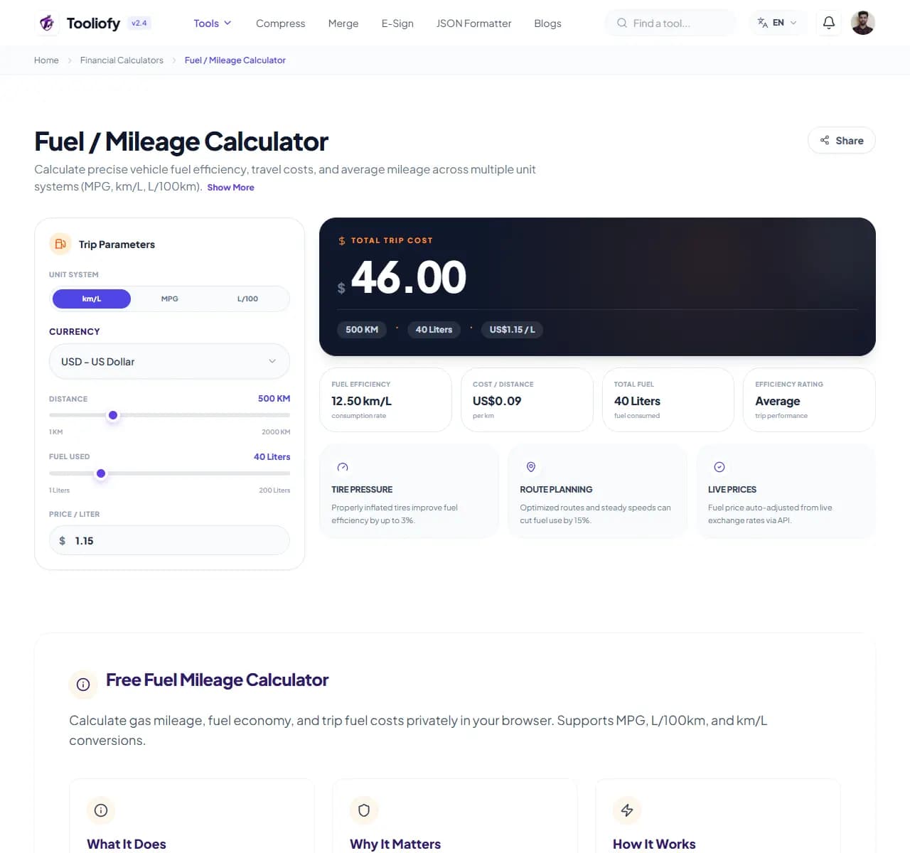 Fuel / Mileage Calculator - Select File