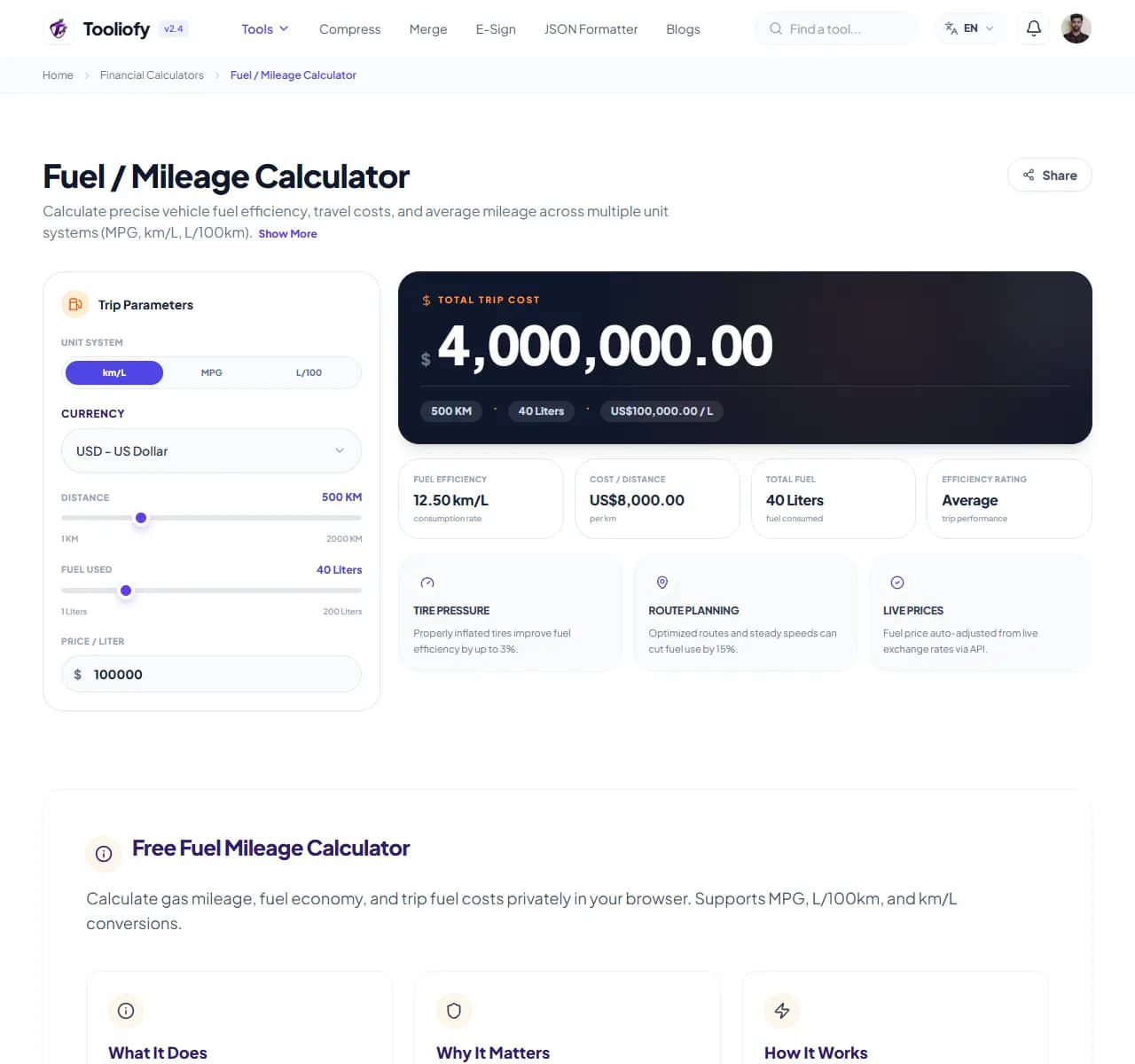 Fuel / Mileage Calculator - Download File