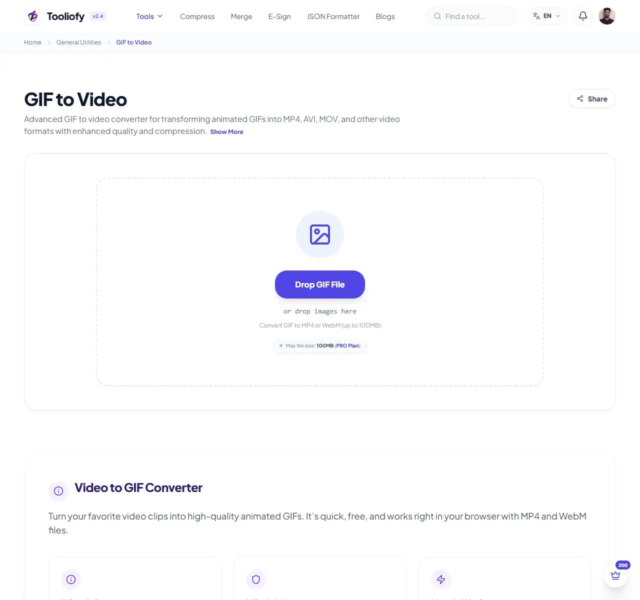 GIF to Video - Select File