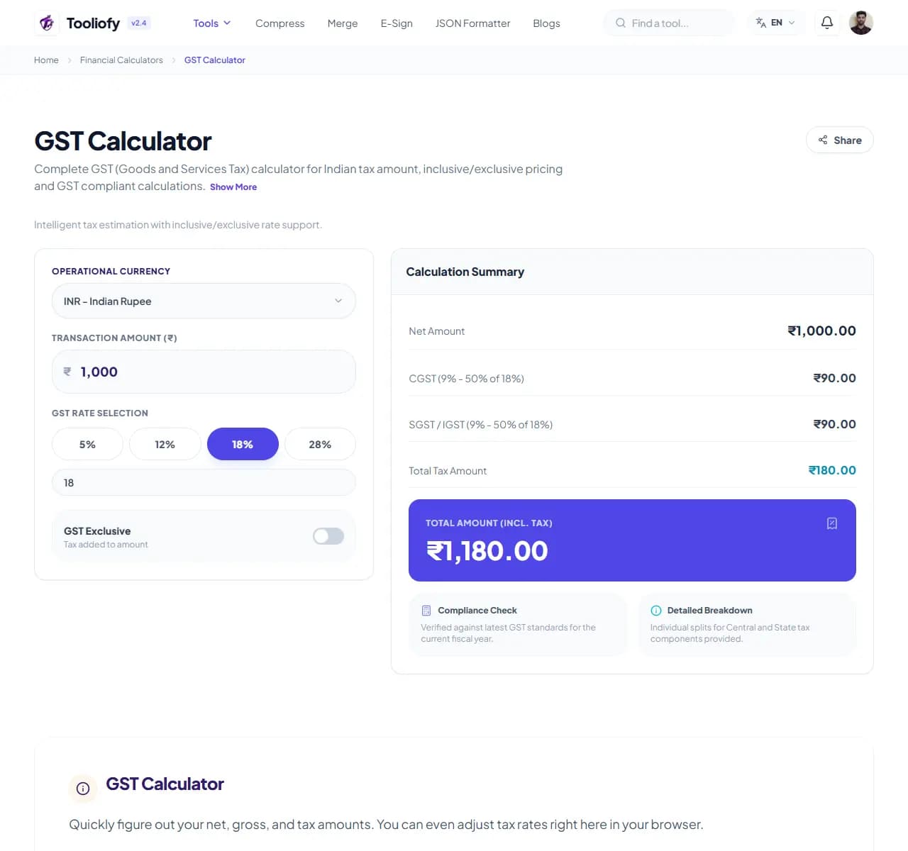 GST Calculator - Select File