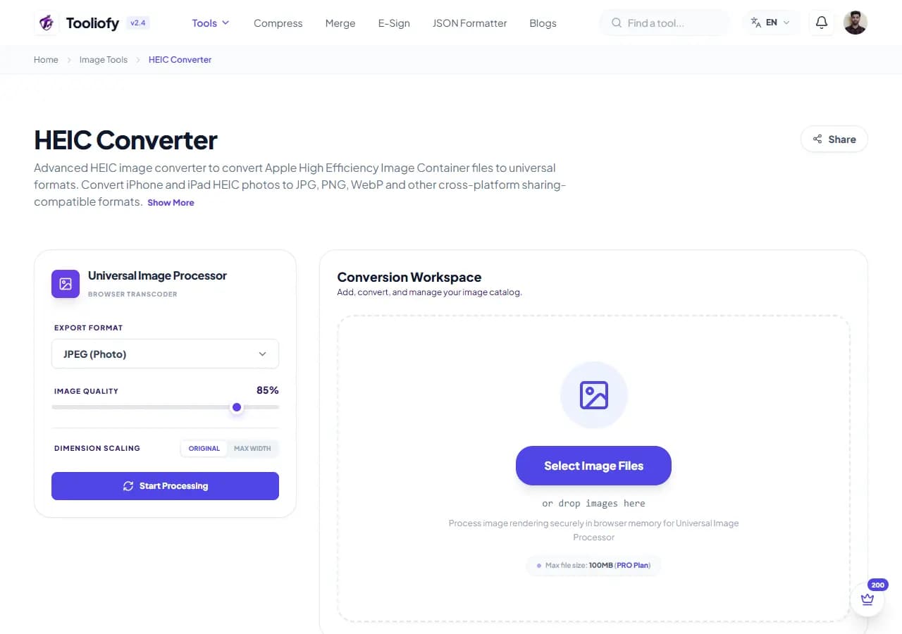 HEIC Converter - Select File