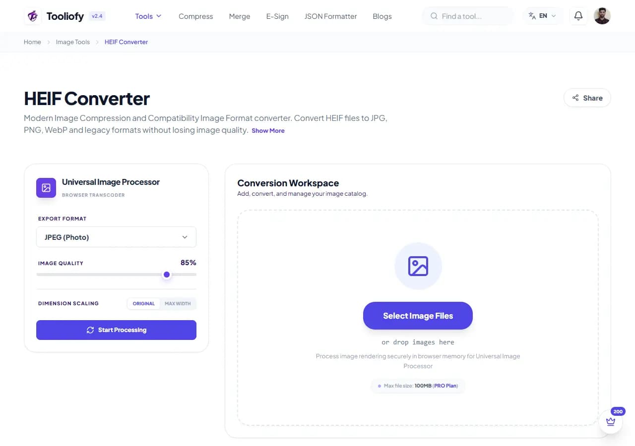 HEIF Converter - Select File