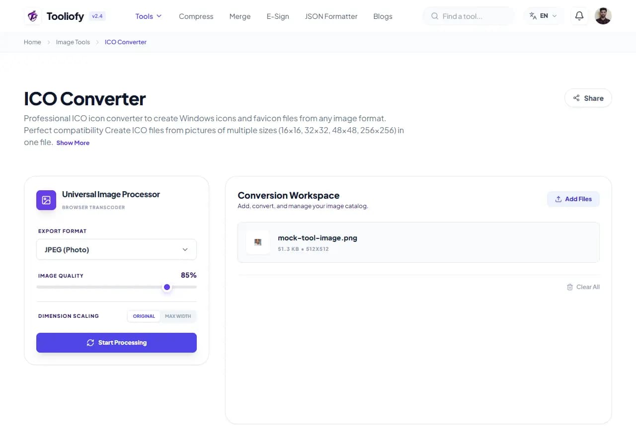 ICO Converter - Processing
