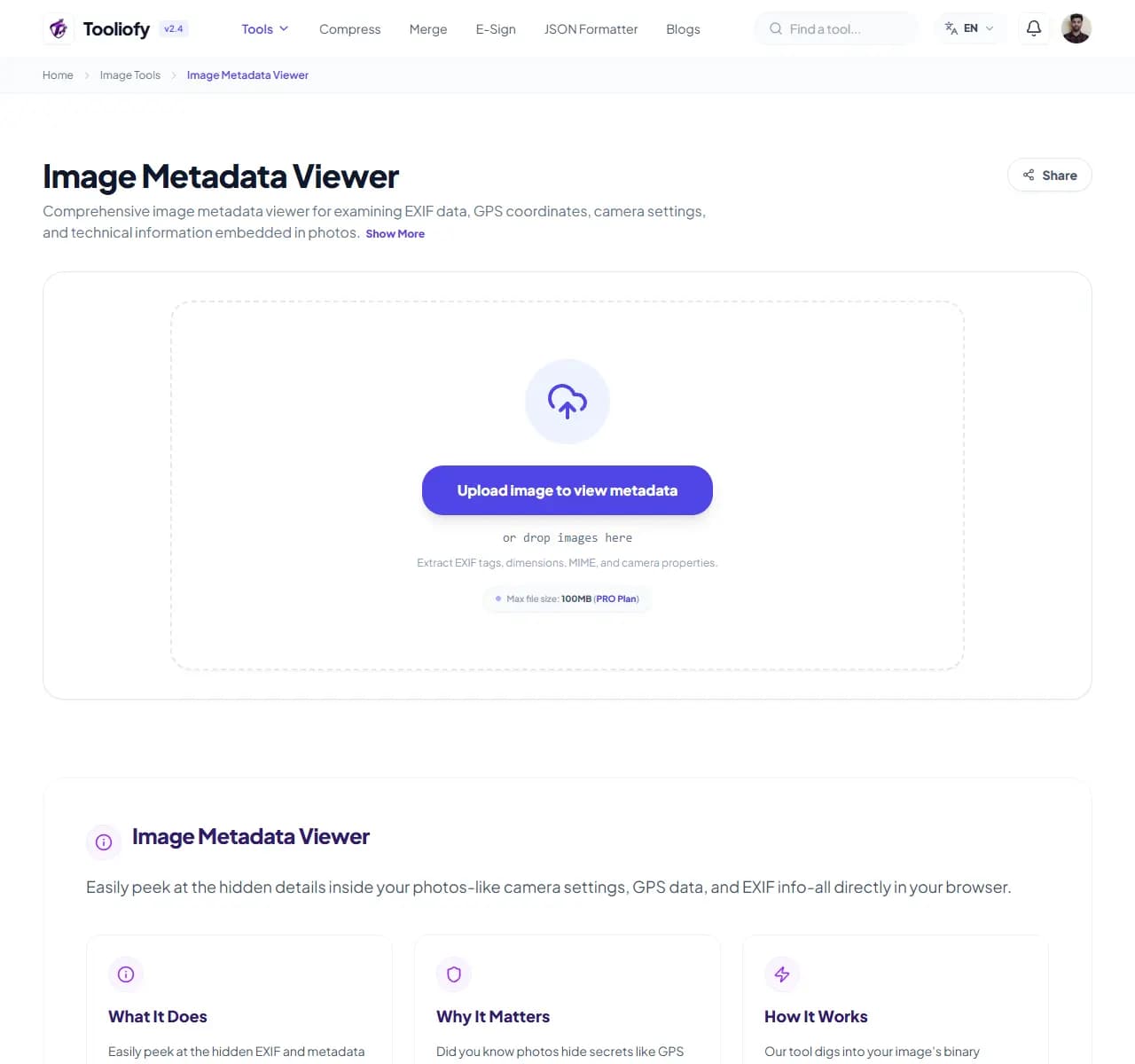 Image Metadata Viewer - Select File