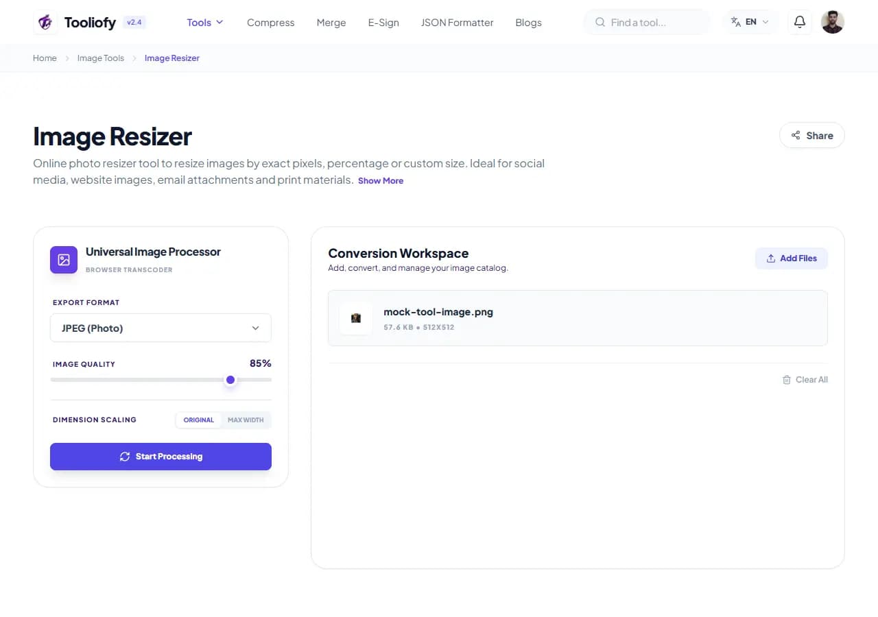 Image Resizer - Processing