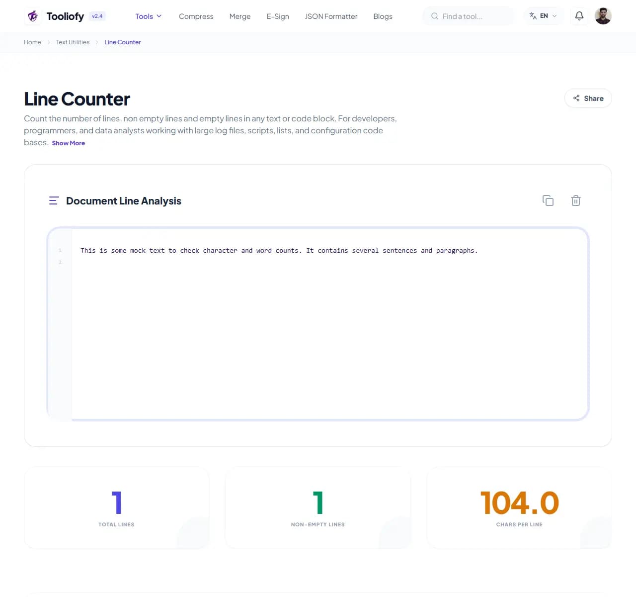 Line Counter - Processing