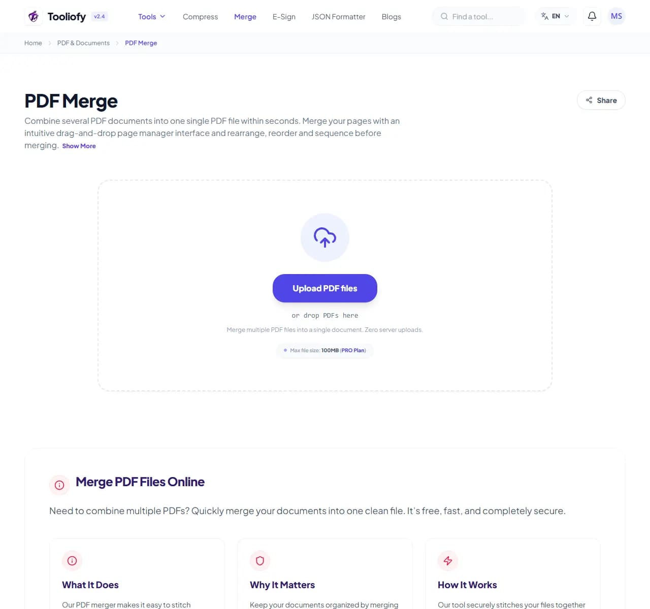 PDF Merge - Select File