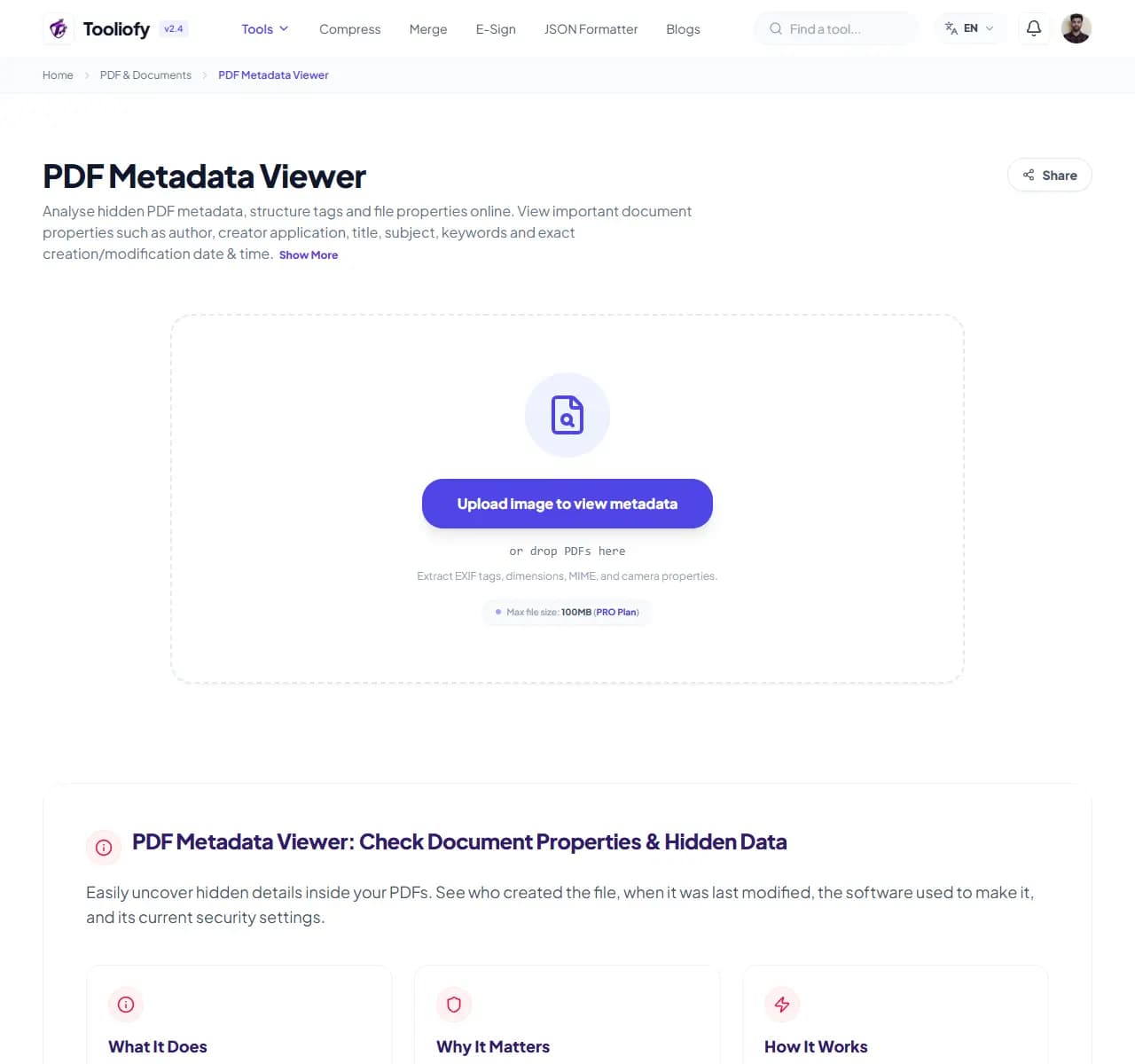 PDF Metadata Viewer - Select File