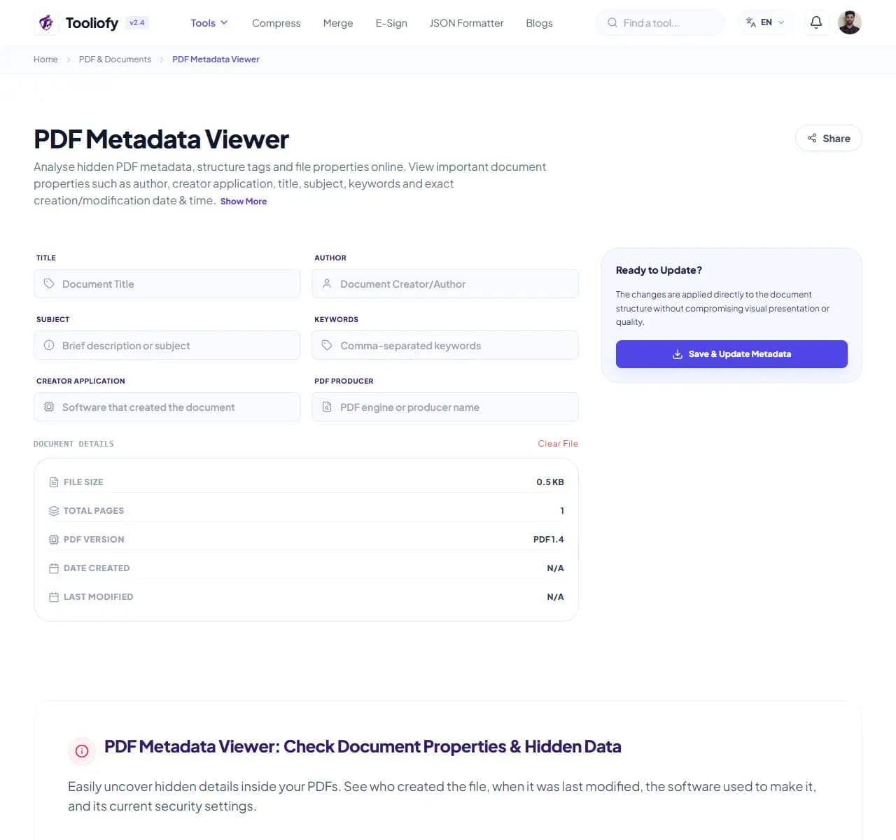 PDF Metadata Viewer - Processing
