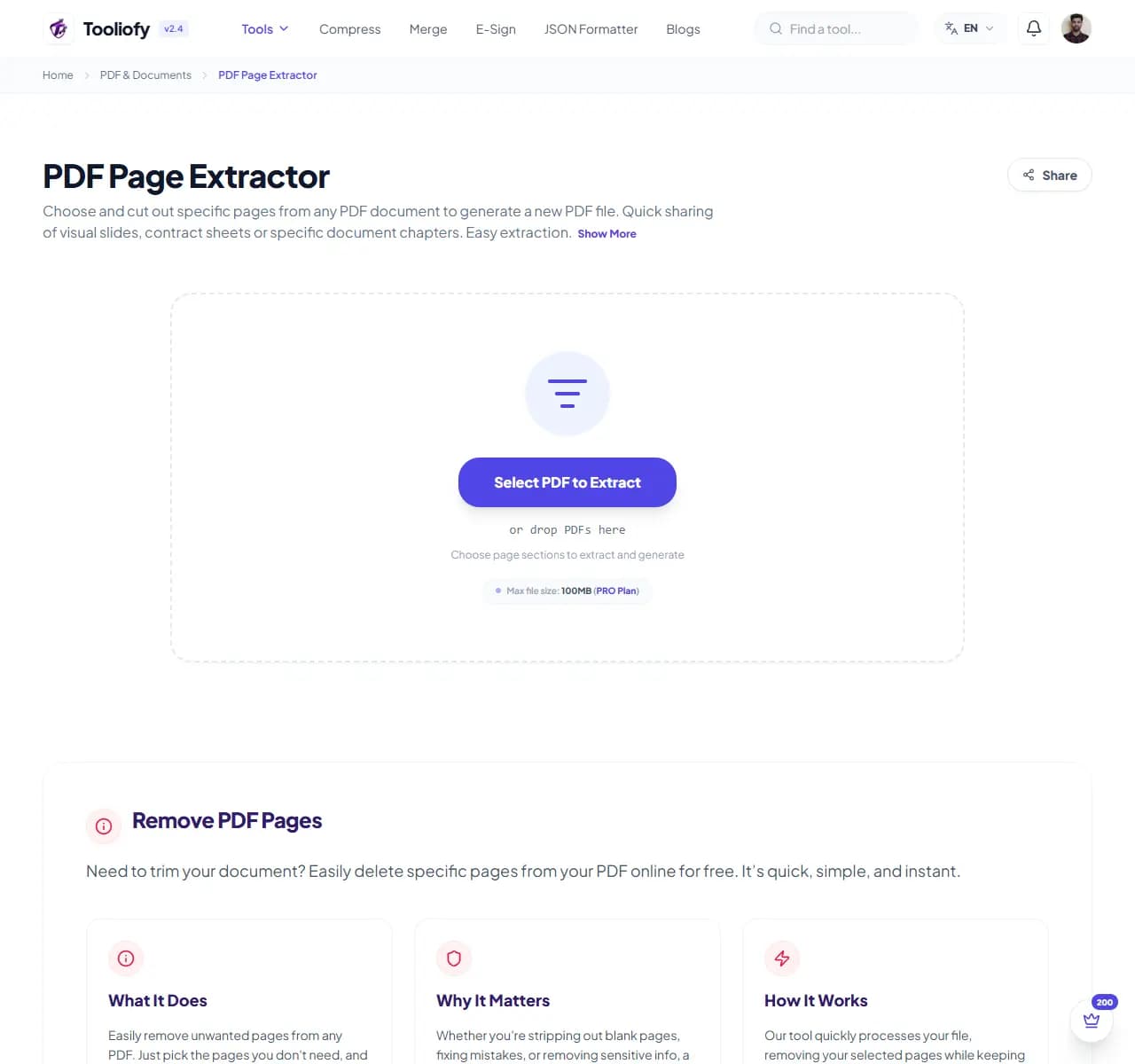PDF Page Extractor - Select File