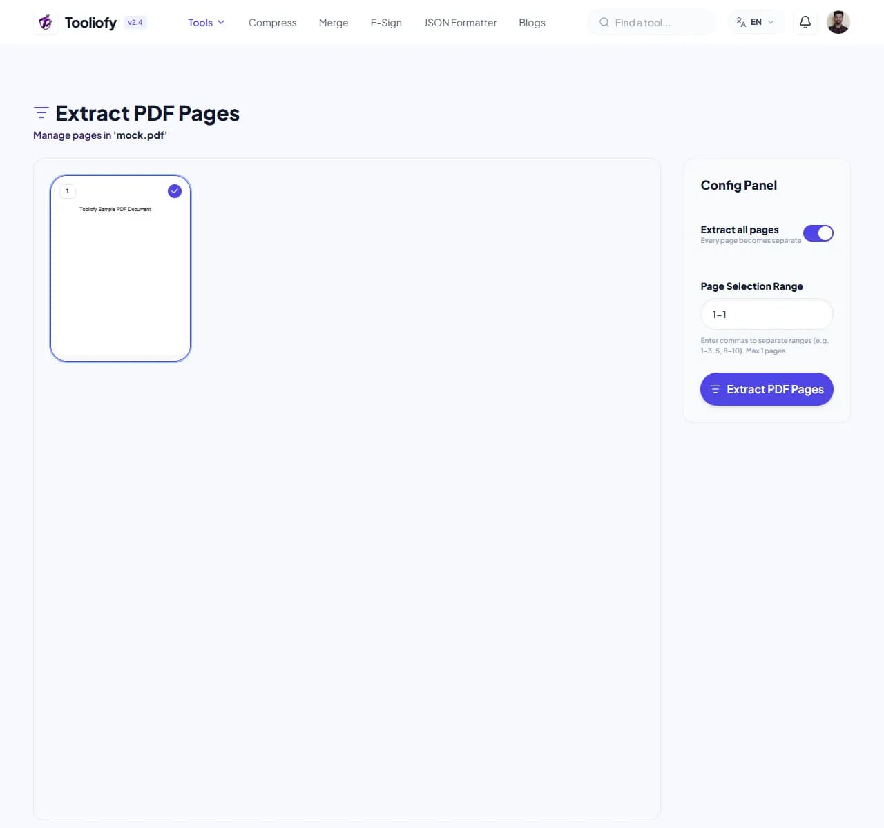 PDF Page Extractor - Processing