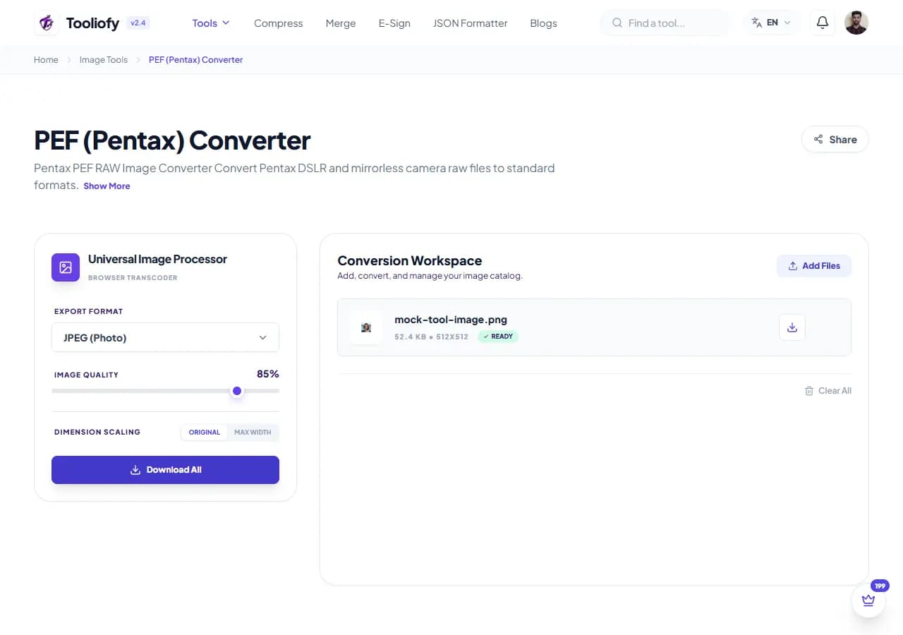 PEF (Pentax) Converter - Download File