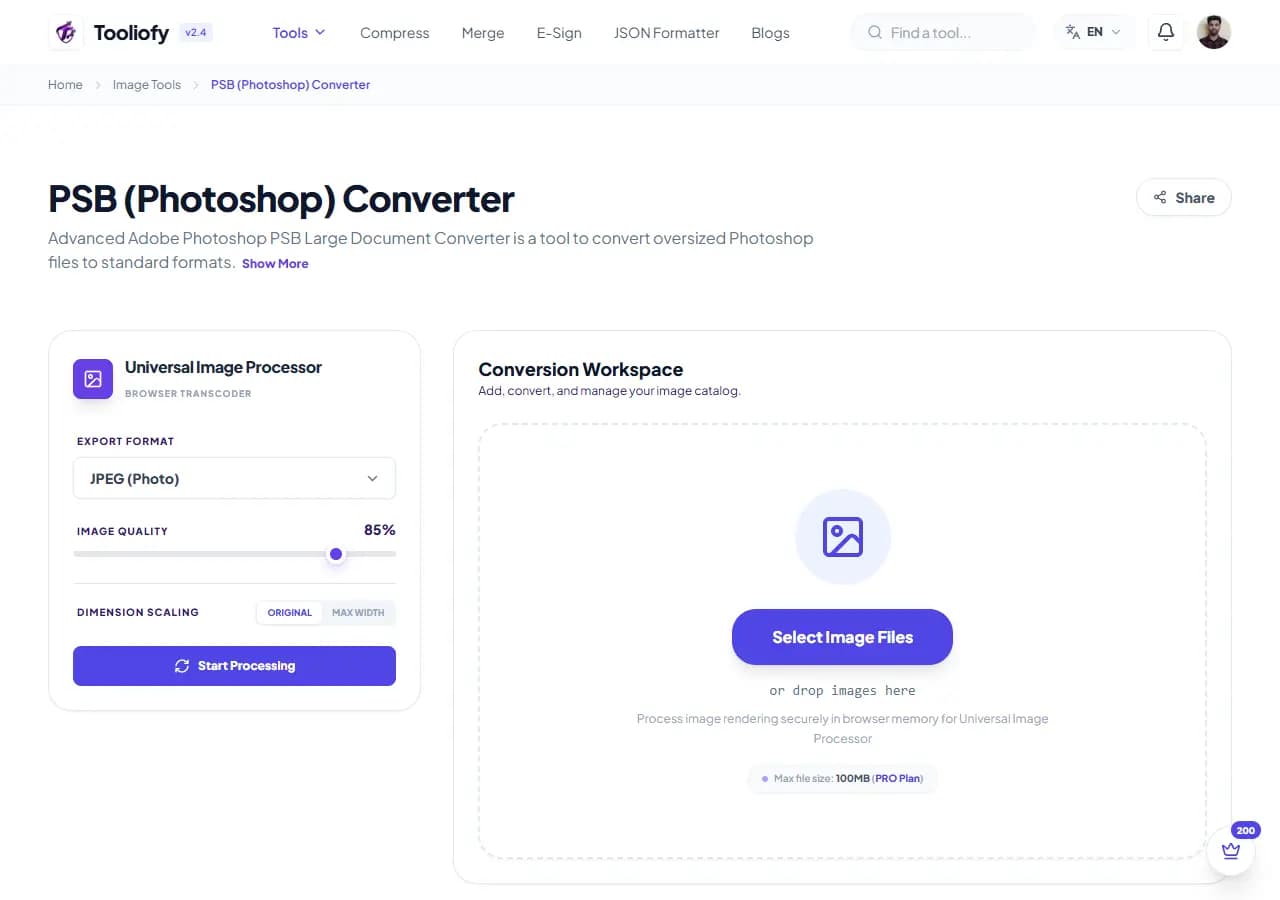 PSB (Photoshop) Converter - Select File