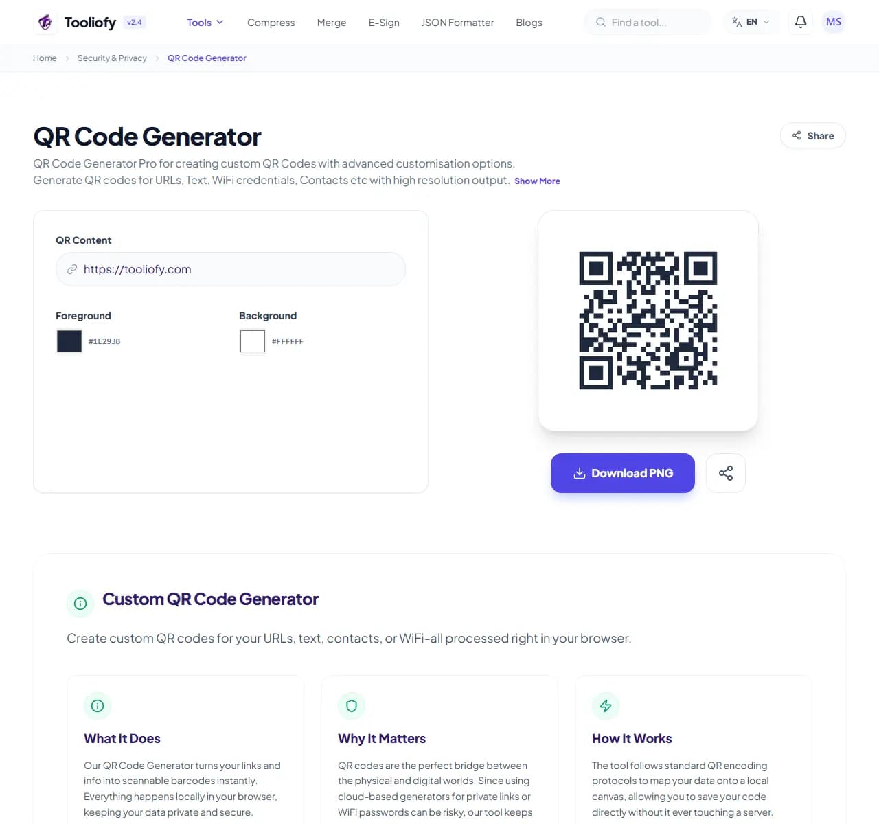 QR Code Generator - Select File