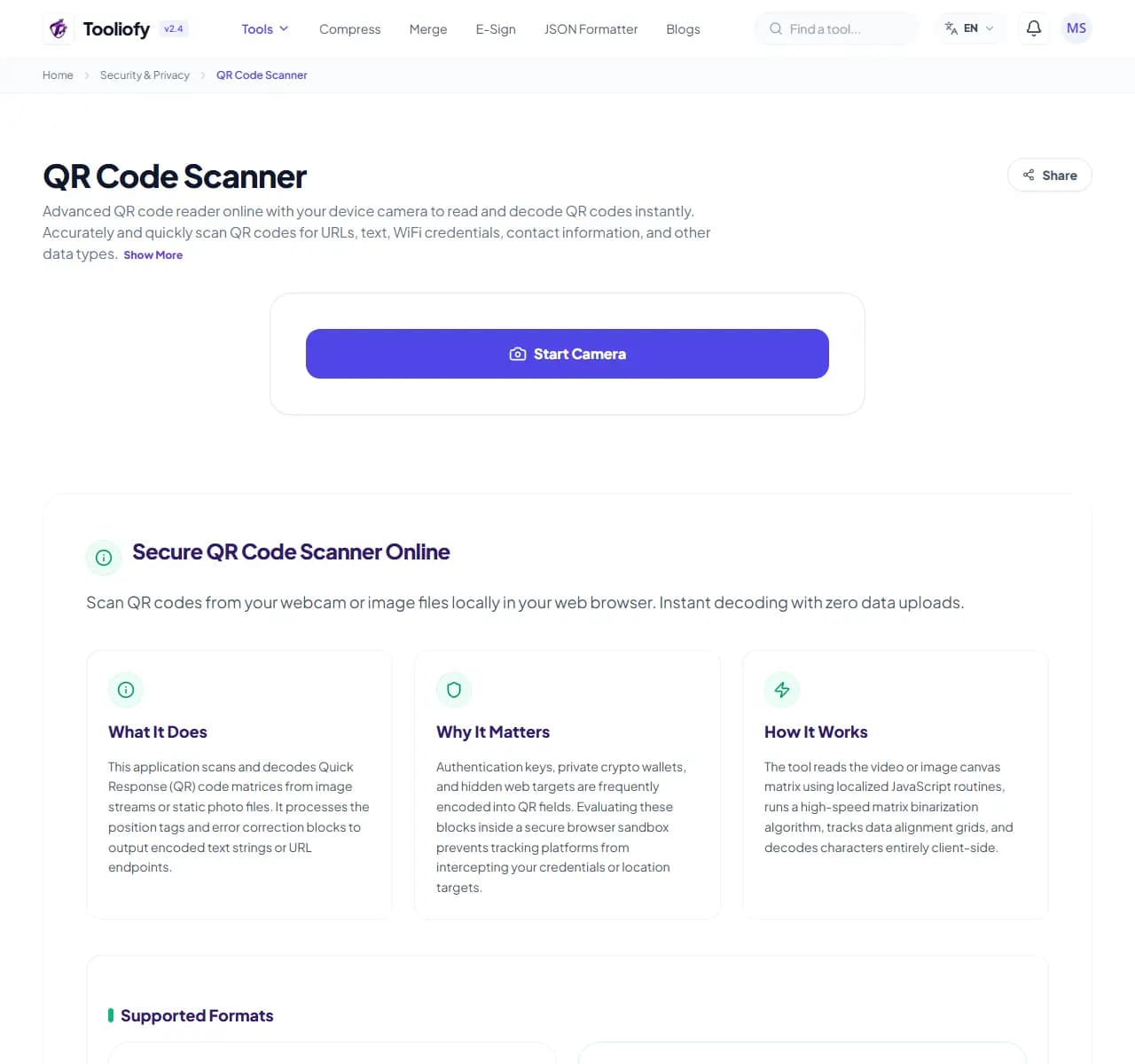 QR Code Scanner - Select File