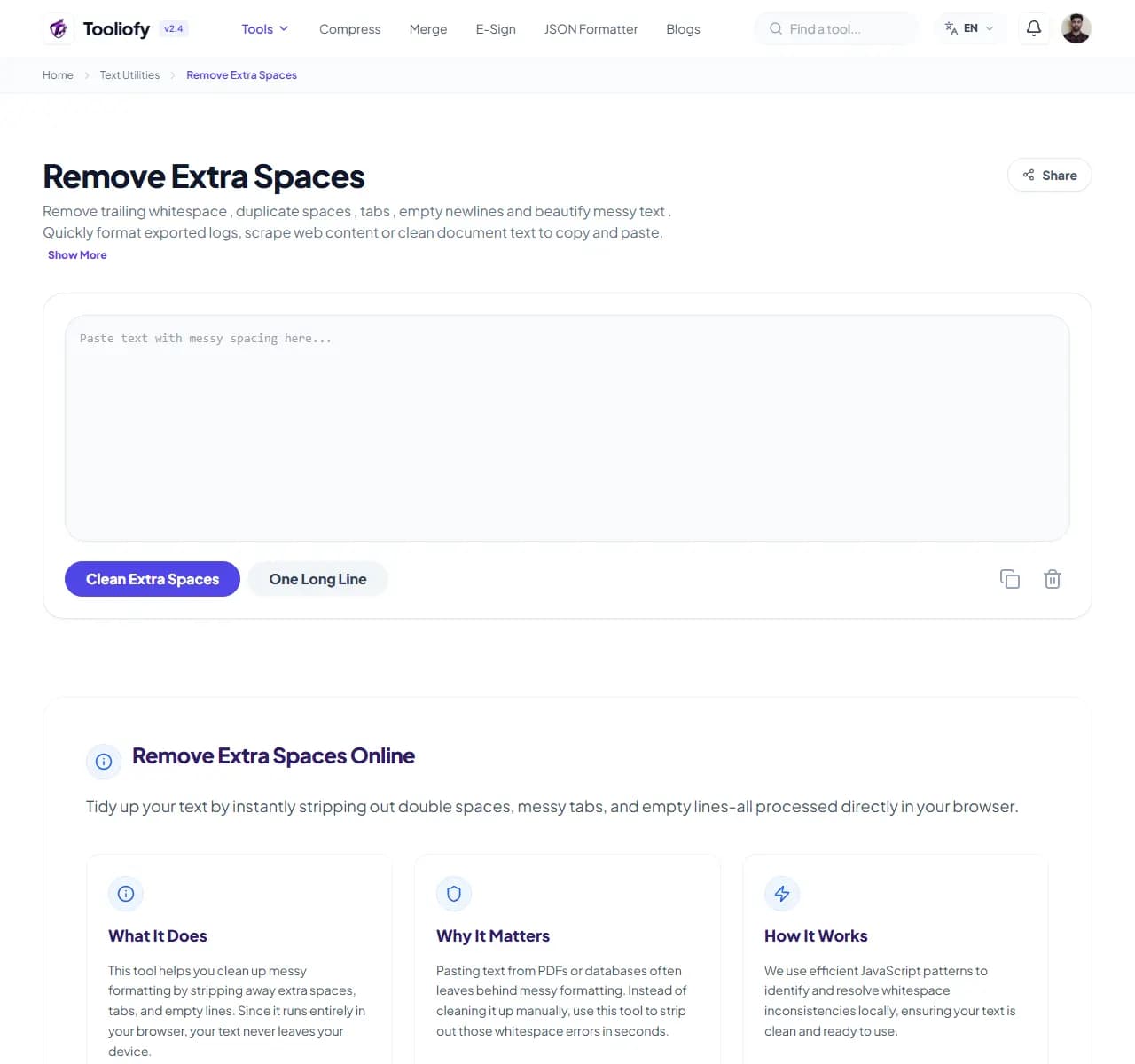 Remove Extra Spaces - Select File