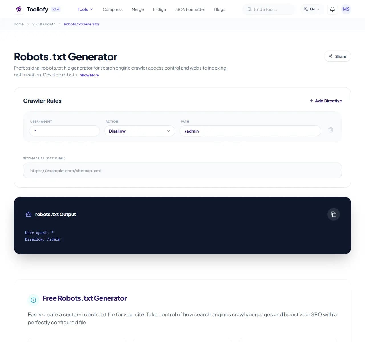 Robots.txt Generator - Select File